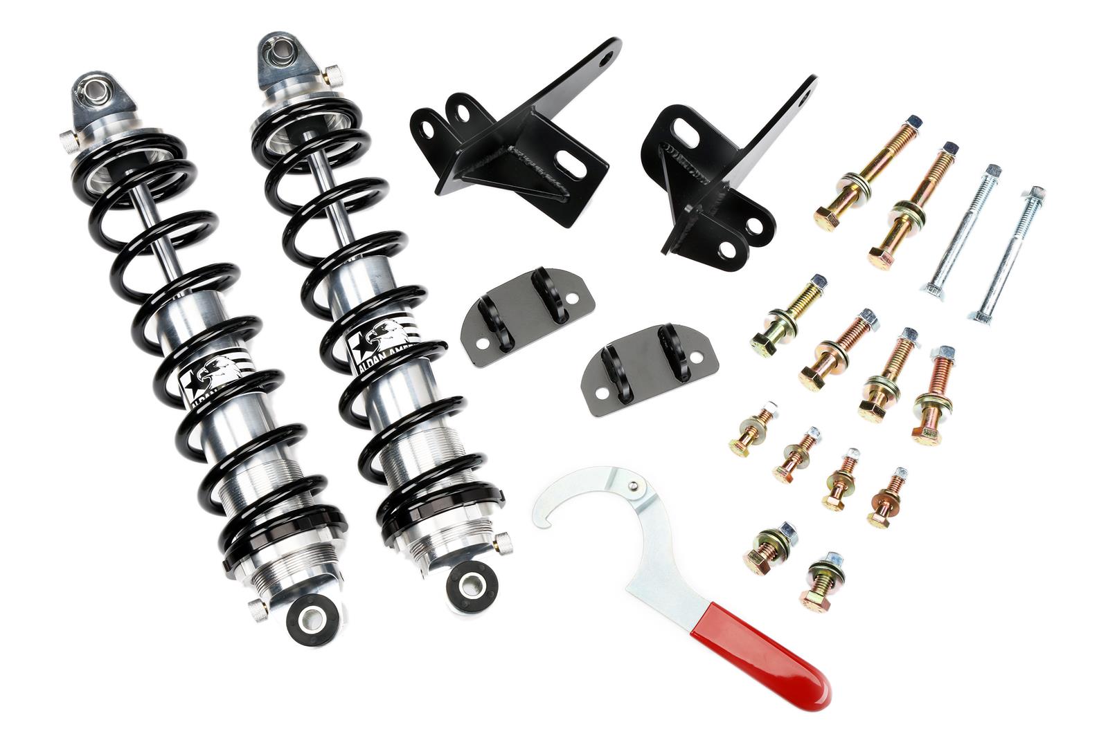 Aldan American Track Comp Coilover Kits AGRLD Kit, Rear, Twin-Tube, 0.0-3.0 in. Lowered, Aluminum, 120 lbs./in., Natural, Buick, Chevrolet, GMC, Oldsmobile, Pontiac, Kit thumbnail 2