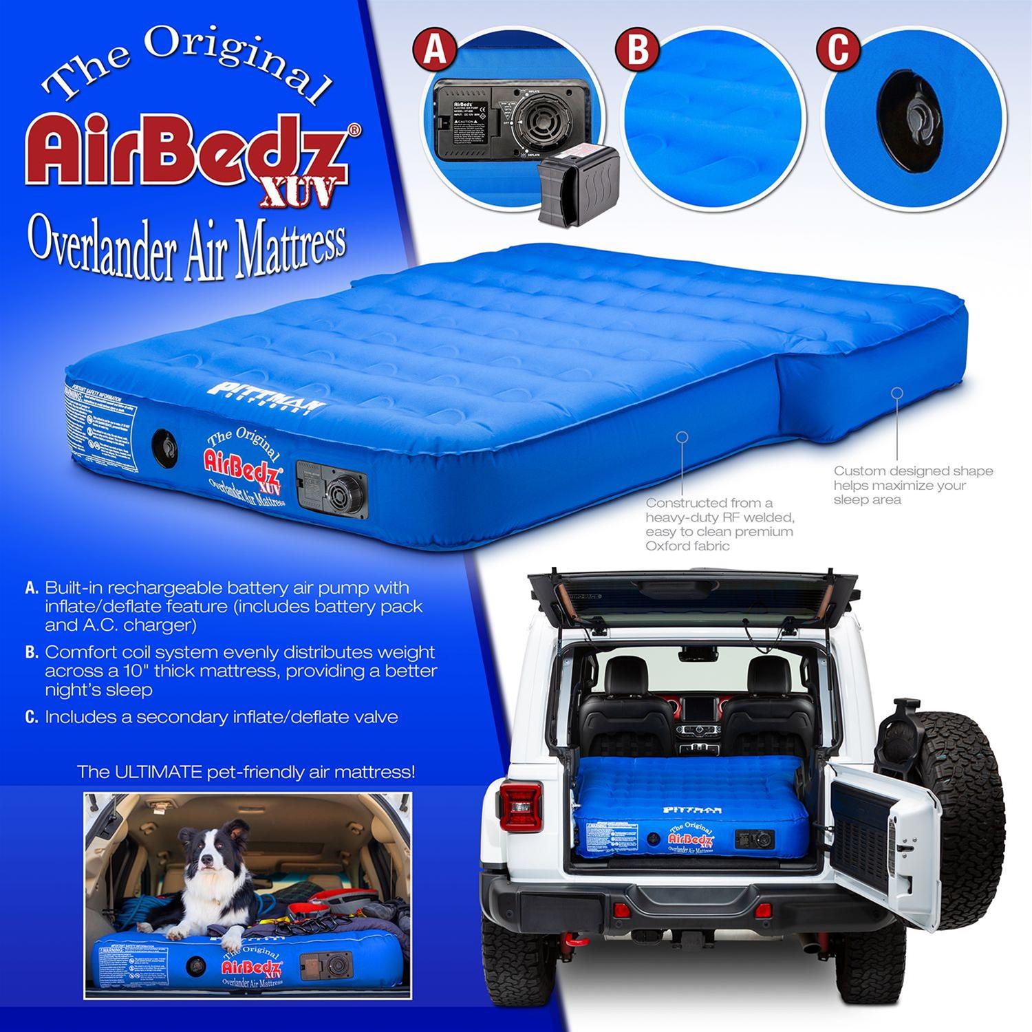AirBedz Air Mattresses PPI-BLU_XUV JEEP, SUV & Crossover Vehicle Rear Seats Down Mattress with Built-in Rechargeable Battery Pump. The Original Jeep/SUV Bed Mattress thumbnail 5