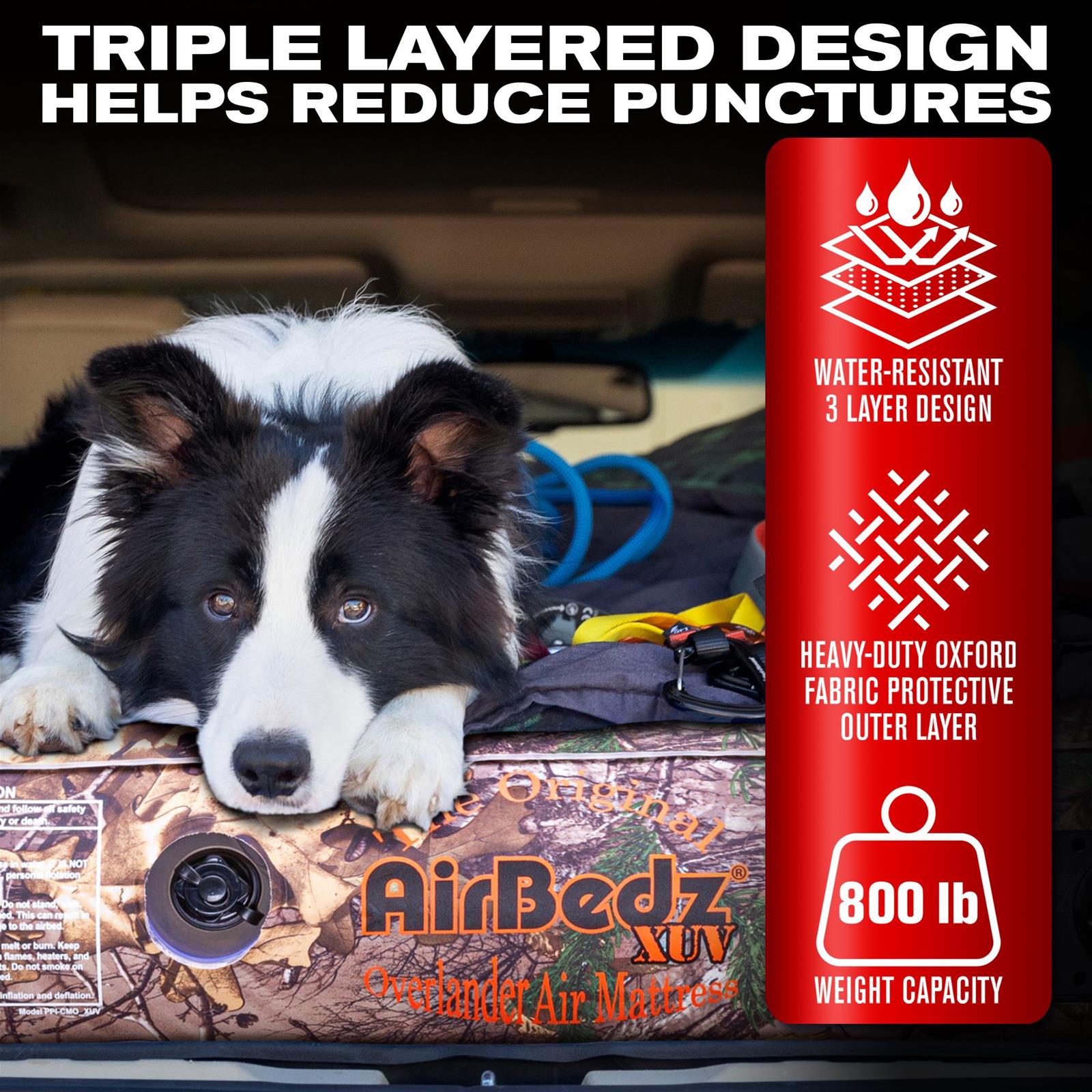 AirBedz XUV Air Mattresses PPI-CMO_XUV Mattress, AirBedz, Jeep, SUV, Crossover, Camo, 66 in. Width, 52 in. Length, 10 in. Height, Each thumbnail 3