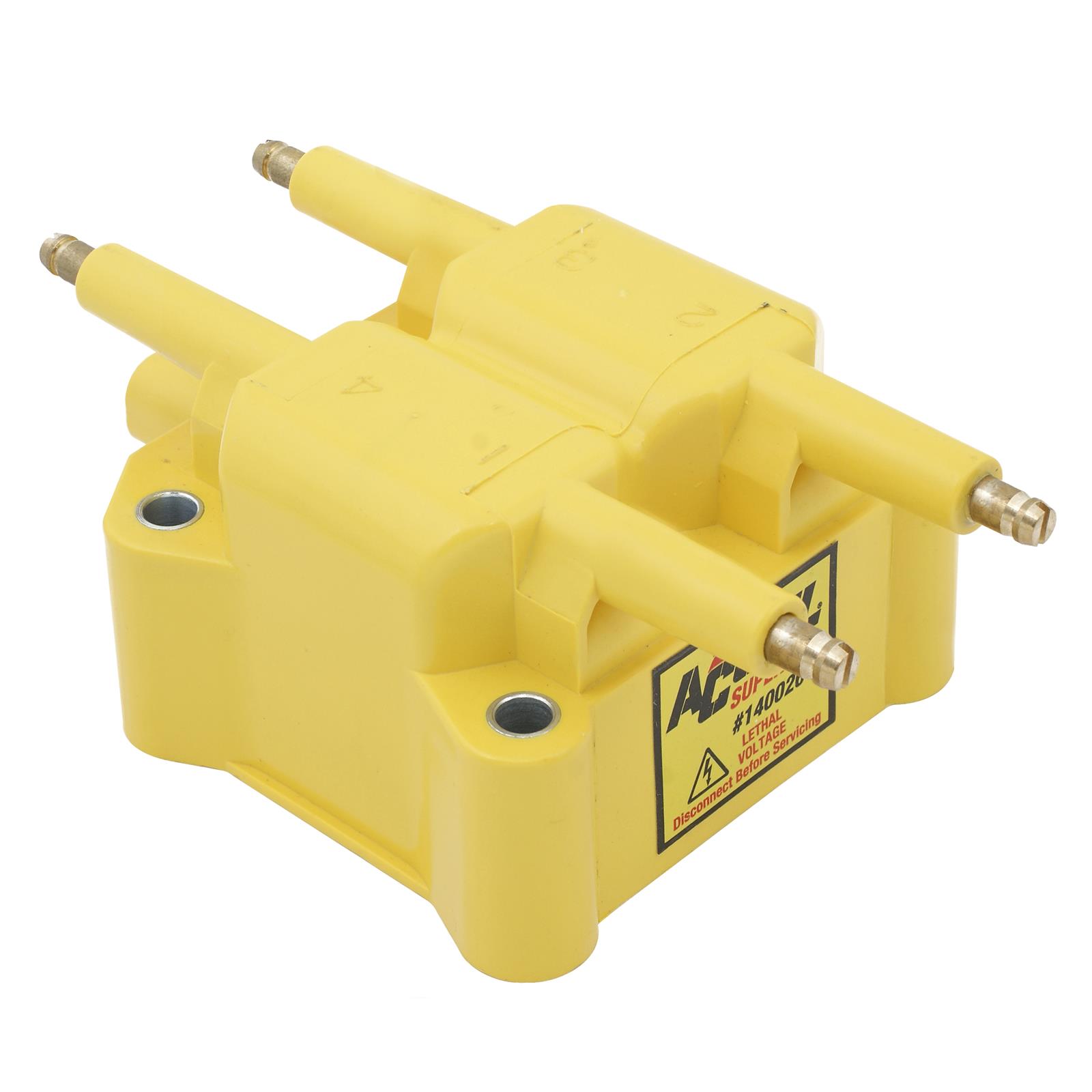 ACCEL Super Coils 140026ACC Ignition Coil, Coil, Round Pin Contacts, Epoxy, Yellow, Rectangular, Chrysler, Dodge, Jeep, Plymouth, L4