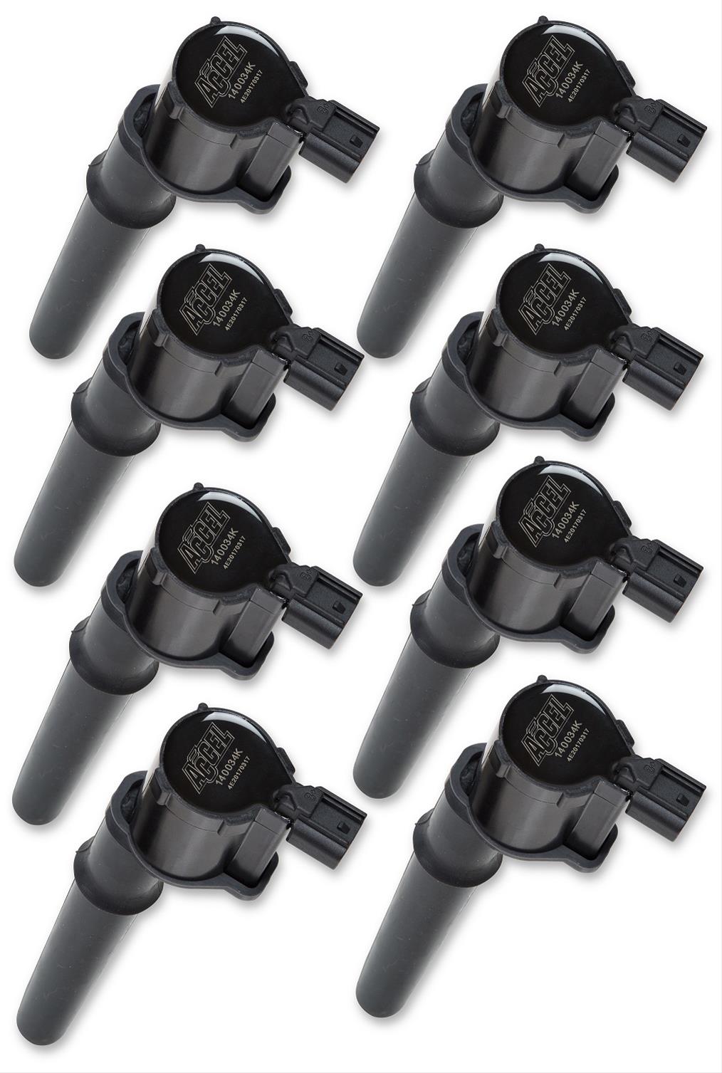 ACCEL Super Coils 140034K-8 Ignition Coils, Coil, Epoxy, Black, 4-Valve, Ford, Set of 8