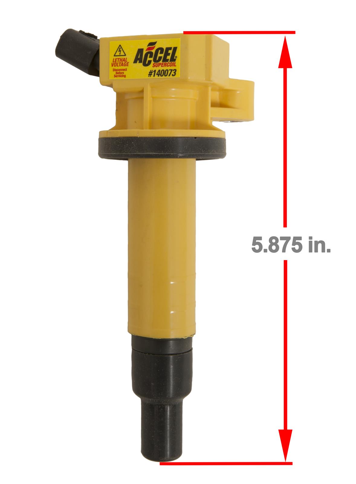 ACCEL Super Coils 140073 Ignition Coil, Coil Pack Style, Epoxy, Round, Yellow, Chevy, Pontiac, Toyota, 1.8L, Each