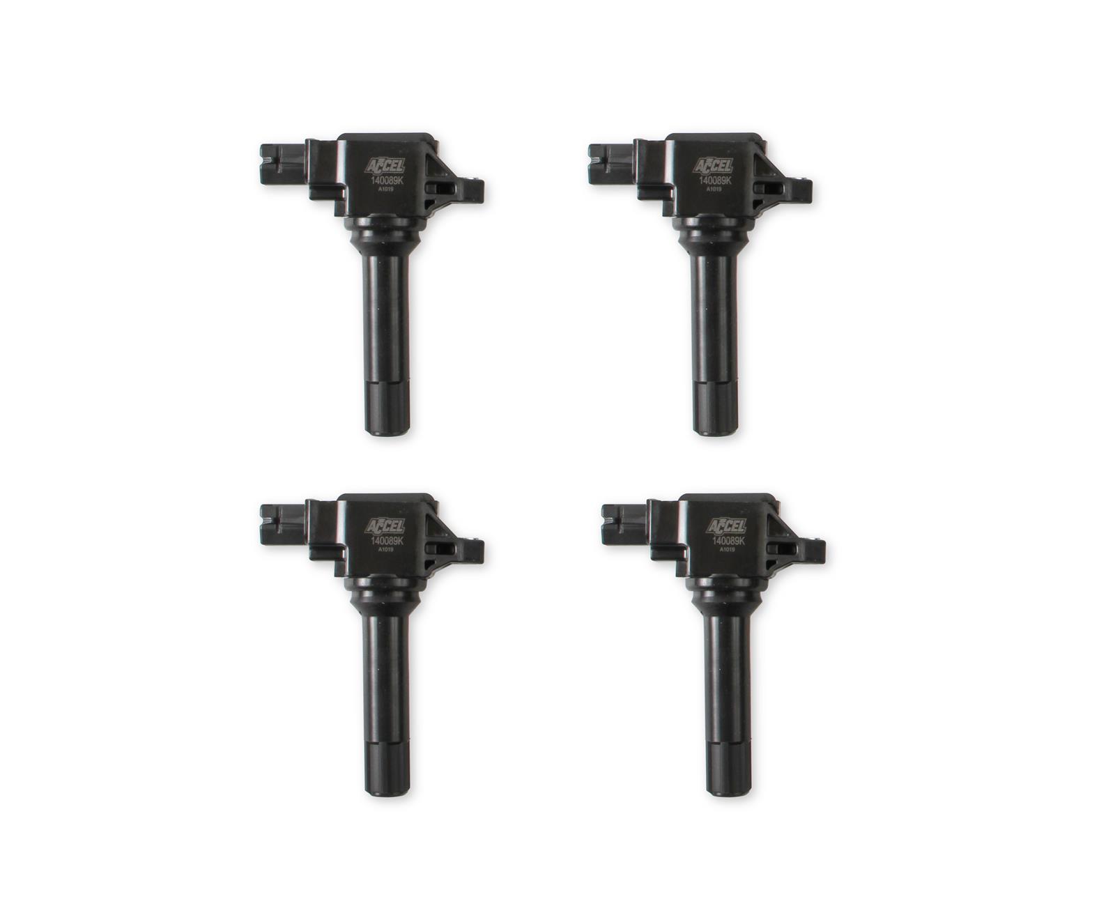 ACCEL Super Coils 140089K-4 Ignition Coils, Coils, Coil Pack Style, Female/Socket, Epoxy, Square, Black, Scion, Subaru, Toyota, Set of 4