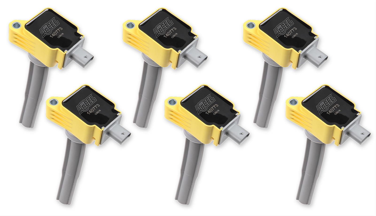ACCEL Super Coils 140773-6 COIL, FORD ECOBOOST 2.7L, 6-PK YELLOW