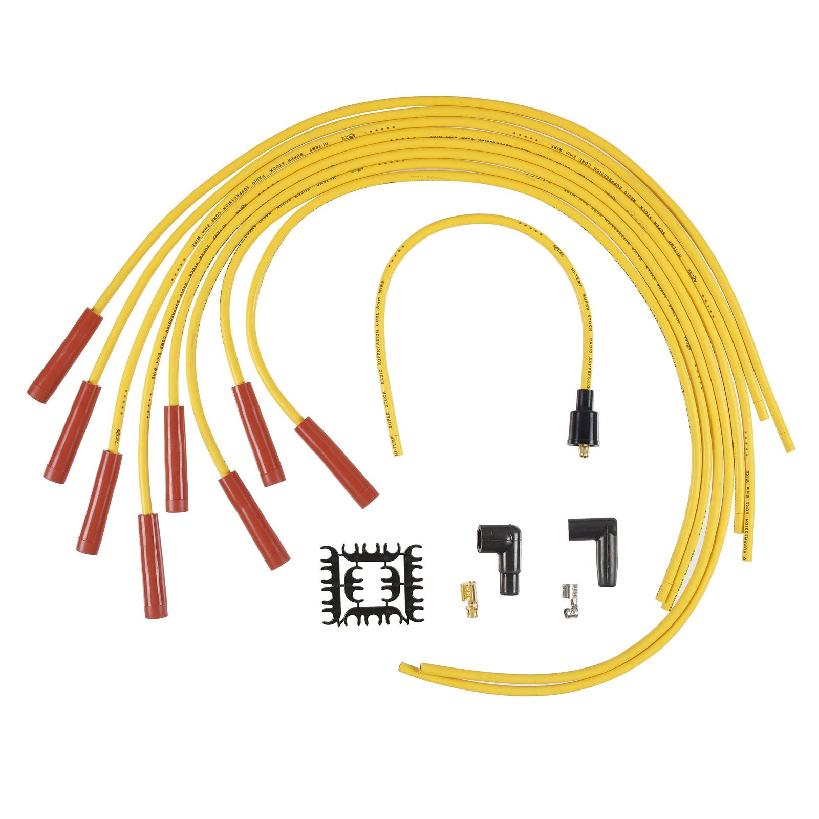 Red ACCEL ACC 4040R 8mm Super Stock Copper Universal Wire Set
