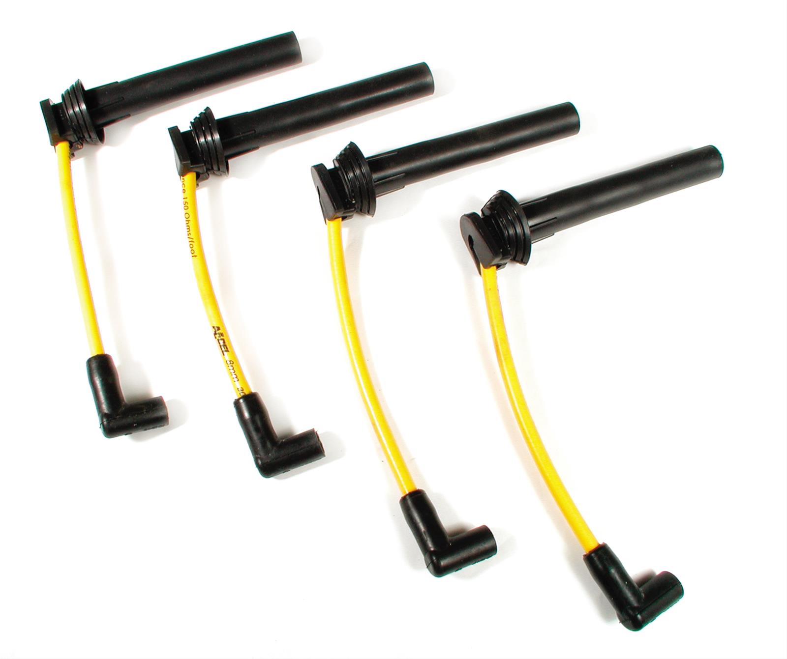 ACCEL 300+ Ferro-Spiral ThunderSport Wires 7964Y Spark Plug Wires, Thundersport, Spiral Core, 8mm, Yellow, Stock Boots, Dodge, Plymouth, Set