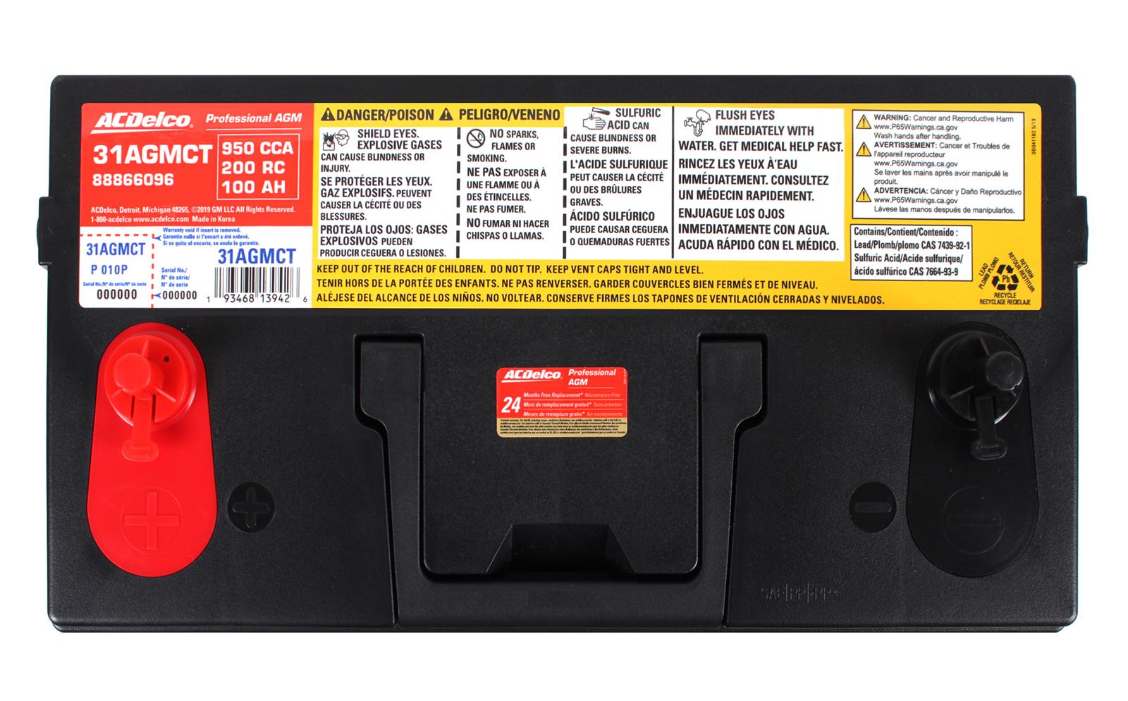 ACDelco 88866096 ACDelco Gold Automotive AGM Batteries | Summit Racing