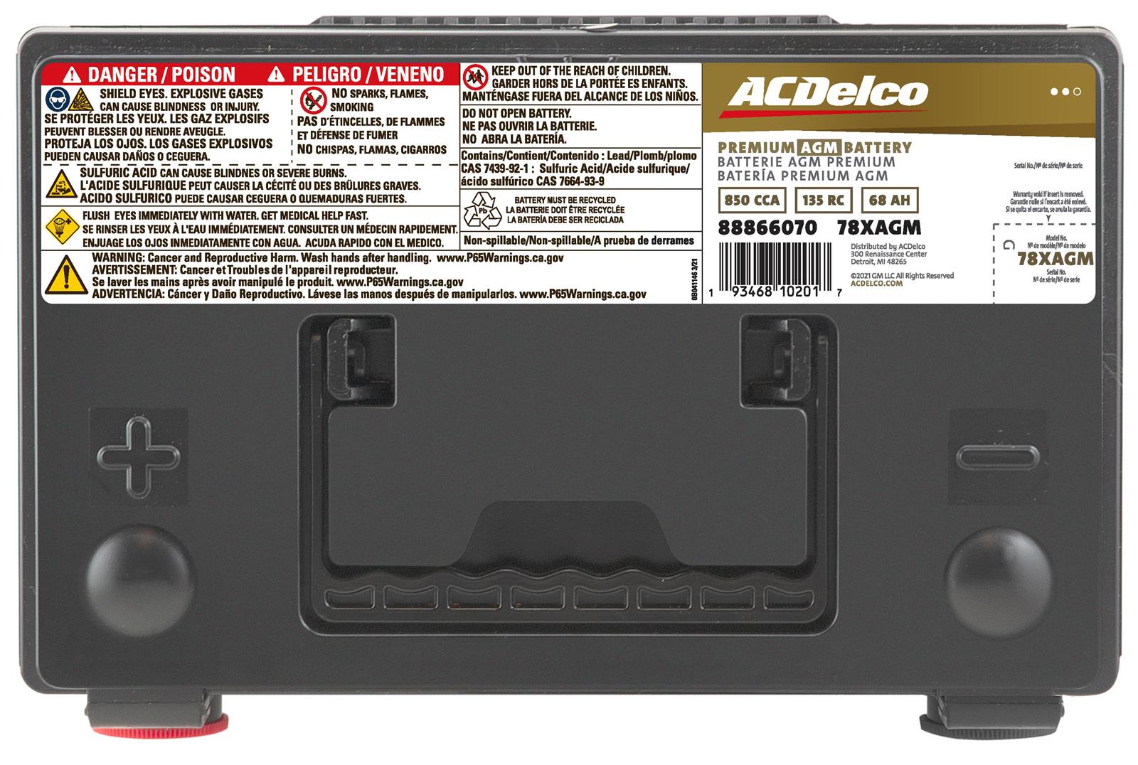 ACDelco 88866070 ACDelco Gold Automotive AGM Batteries ACDelco 88866070 ACDelco Gold Automotive AGM Batteries