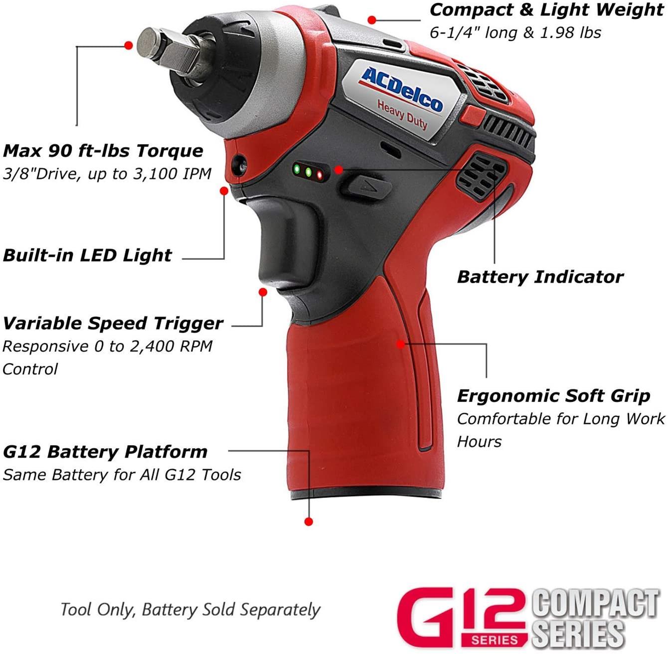 ACDelco Tools ARW1209K14 ACDelco Tools G12 Series 12 V Cordless Liion