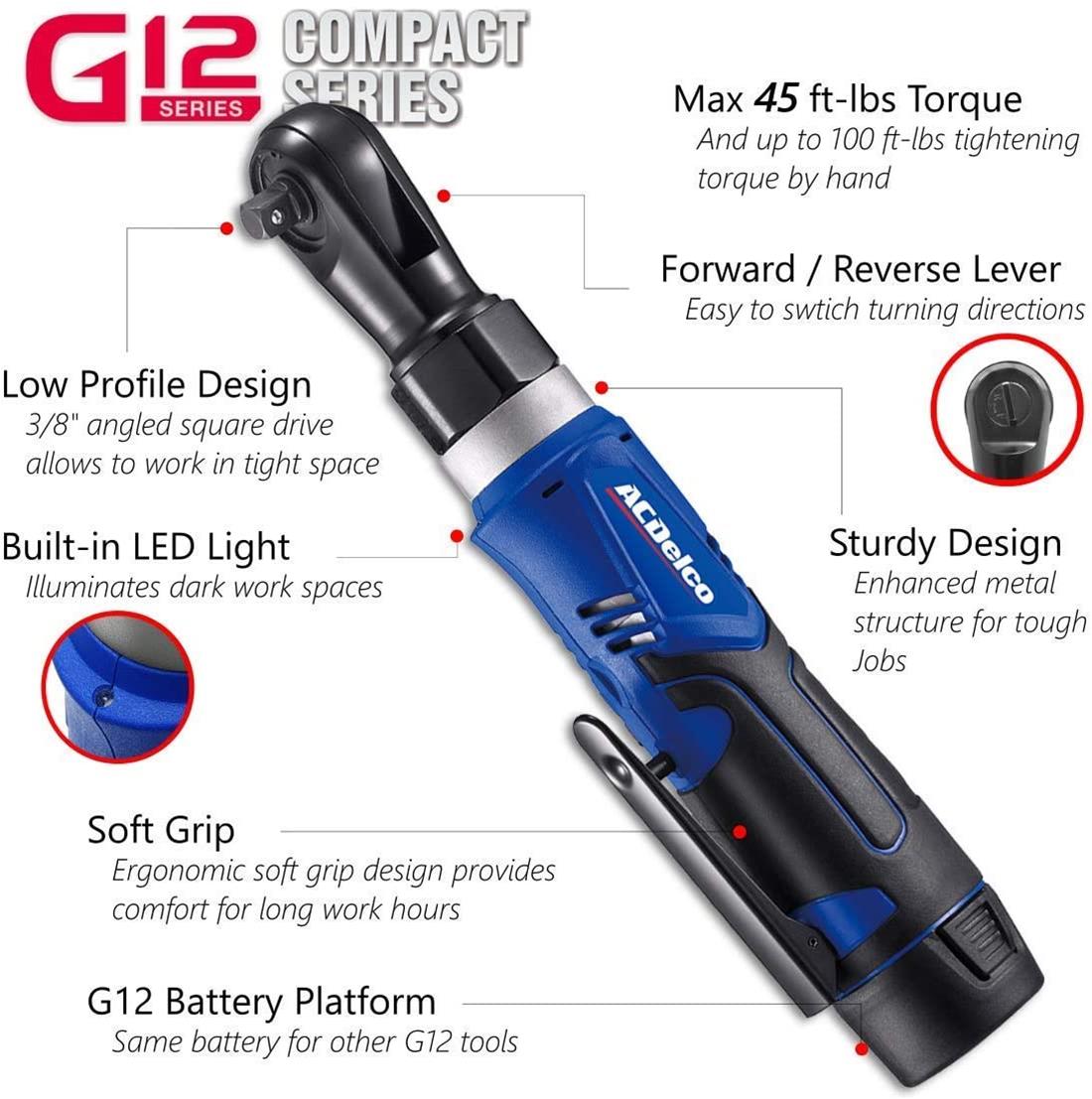 ACDelco Tools ARW1209-P2 ACDelco Tools G12 Series 12 V Cordless Li