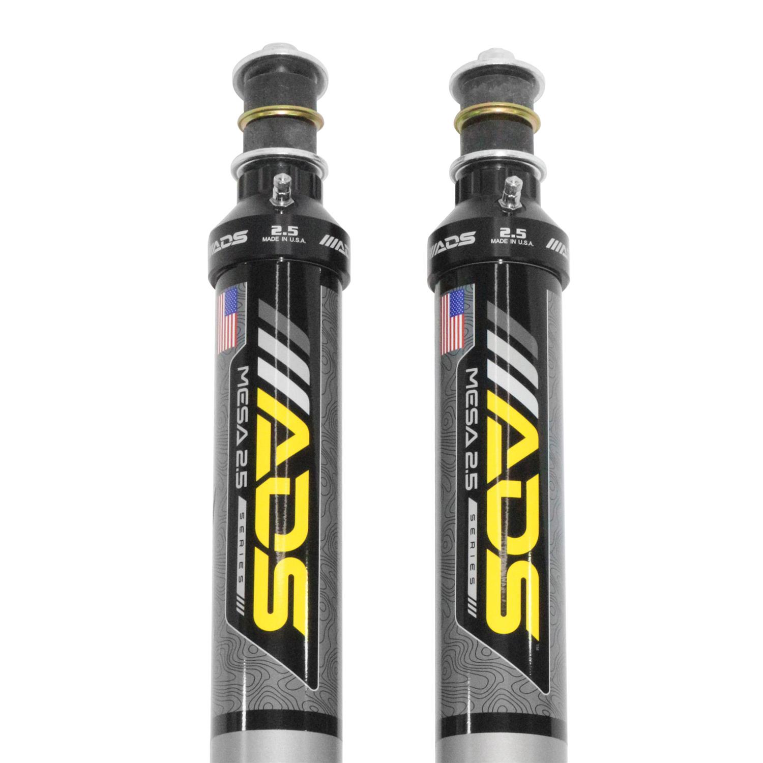 ADS MESA 2.5 Series Shocks for 2005-2022 F-250 SUPER DUTY, F-350 DUTY - 100ADS-10091 Shock Absorber, 2.5, 2.50-3.50 in. Raised, 24.26 in. Extended, 16.07 in. Compressed, 8.19 in. Stroke, Ford, Front, Pair