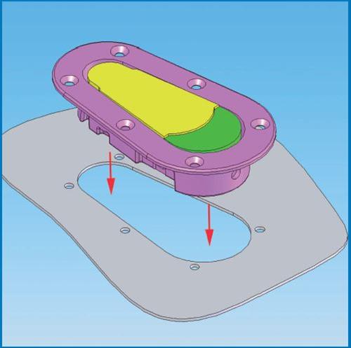 Aerocatch 120-2100 パネル上フラッシュロック式フードラッチ エアロ