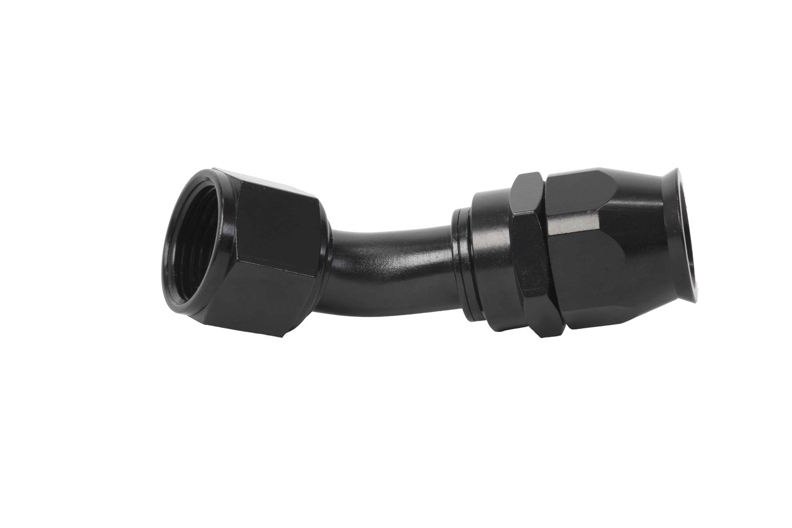 Aeromotive PTFE Hose End - AN-10 - 45 Deg - Black Anodized
