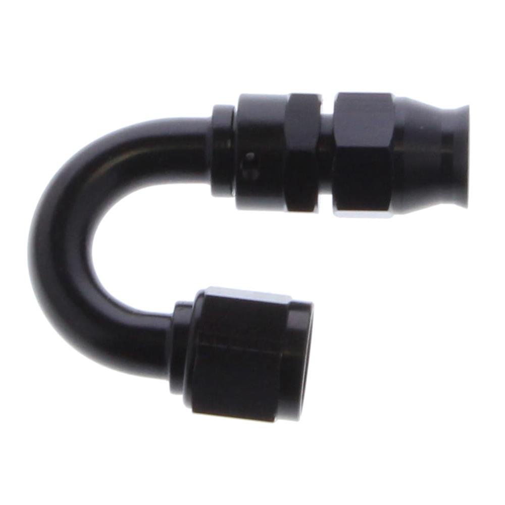 Aeromotive PTFE Hose End - AN-08 - 180 Deg - Black Anodized