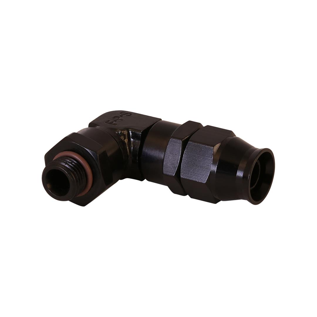 Aeromotive PTFE Hose End - AN-06 to AN-08 Hose - 90 Deg - Black Anodized thumbnail 2
