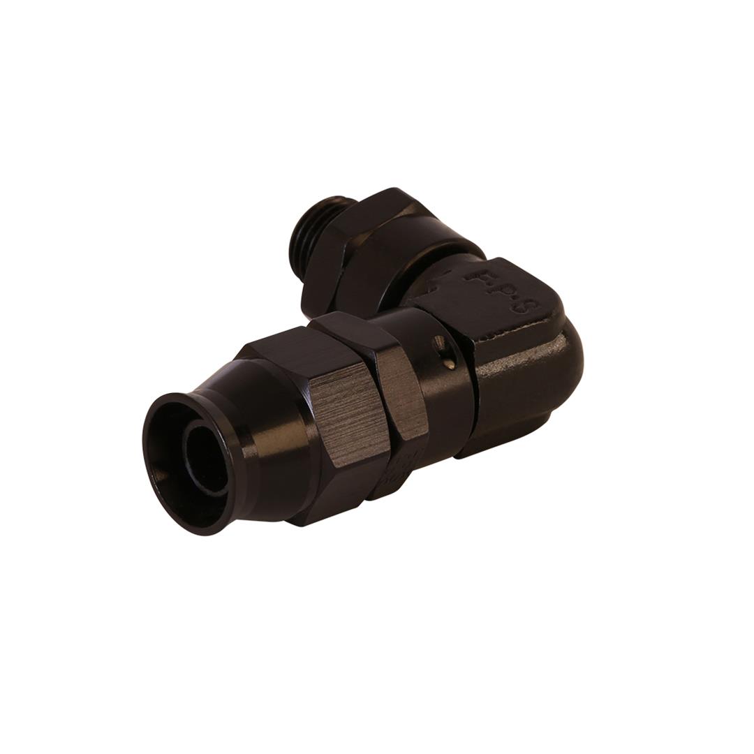 Aeromotive PTFE Hose End - AN-06 to AN-08 Hose - 90 Deg - Black Anodized thumbnail 3