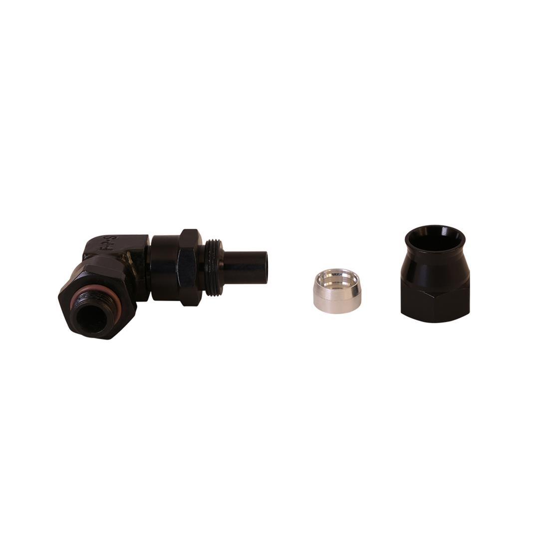 Aeromotive PTFE Hose End - AN-06 to AN-08 Hose - 90 Deg - Black Anodized thumbnail 4