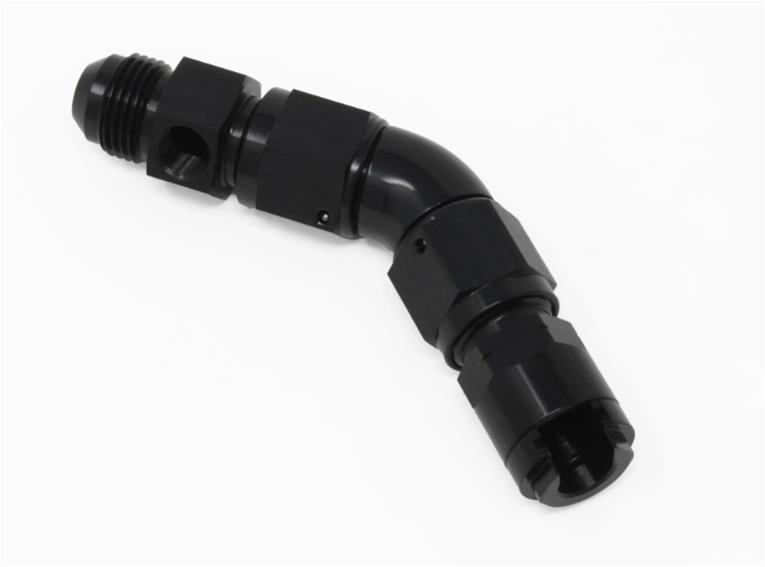Aeromotive Fuel System Plumbing Kits 65604 Adapter Kit, 45-Deg, 3/8 Female Quick Connect to AN-08 Flare, w/ 1/8-FNPT Port