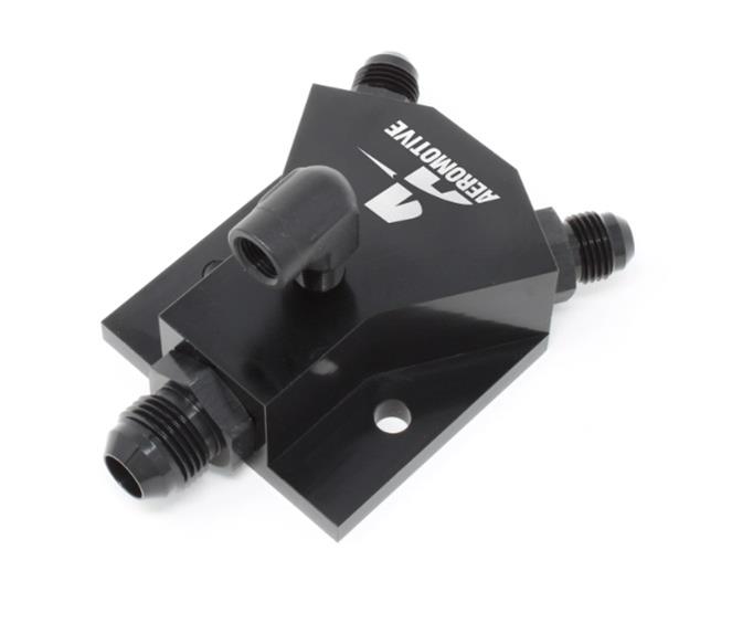 Aeromotive Fuel System Plumbing Kits 65607 Fitting Kit, Y-Block, 1x AN-08, 2x AN-06, 1/8-NPT