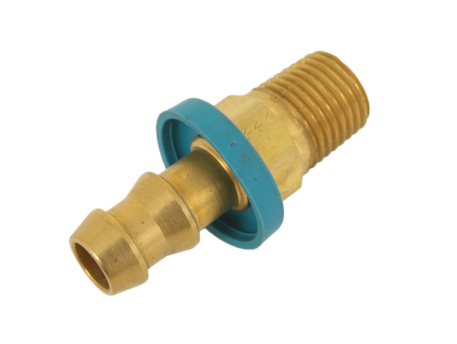 Aeroquip Socketless Hose Ends FBM1207 Fitting, End, AQP Socketless, Straight, -6 AN Barb to Male 1/4 in. NPT, Brass, Natural, Each