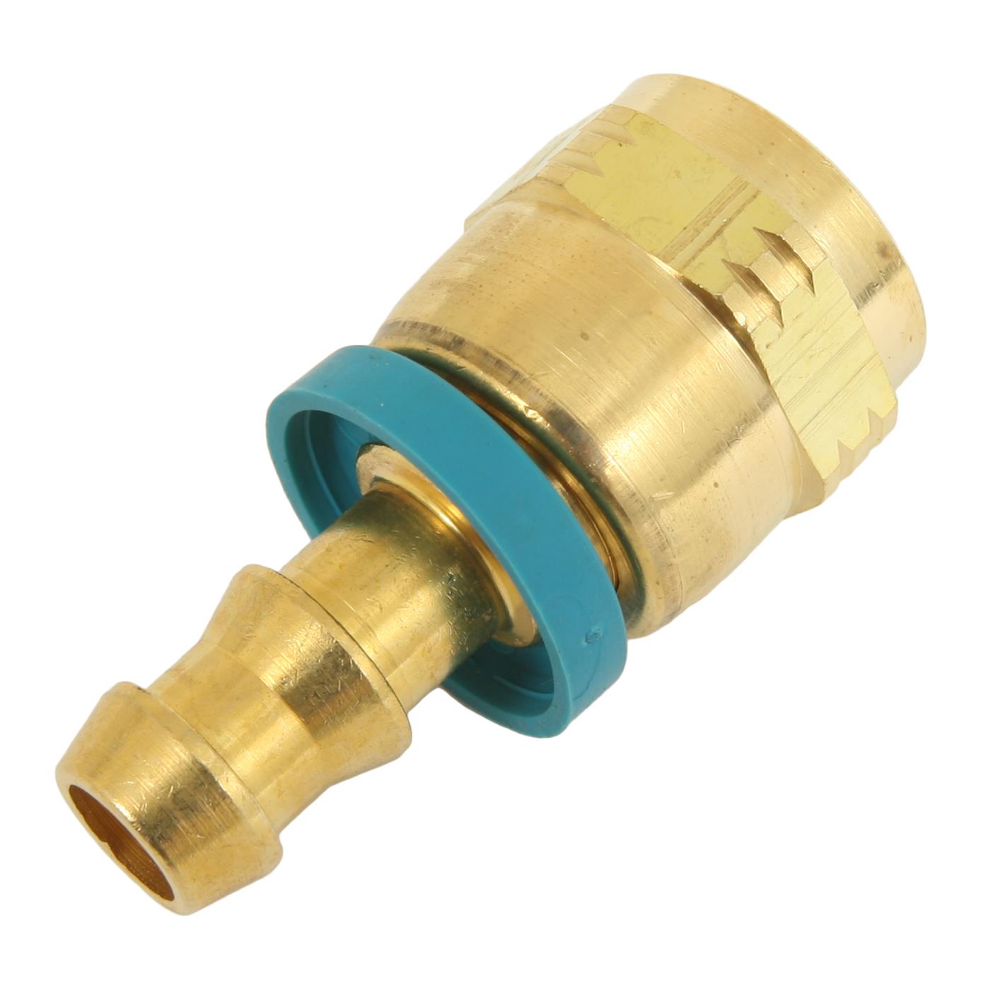 Aeroquip Socketless Hose Ends FBM1232 Fitting, End, AQP Socketless, Straight, -6 AN Barb to Female -8 AN, Brass, Natural, Each