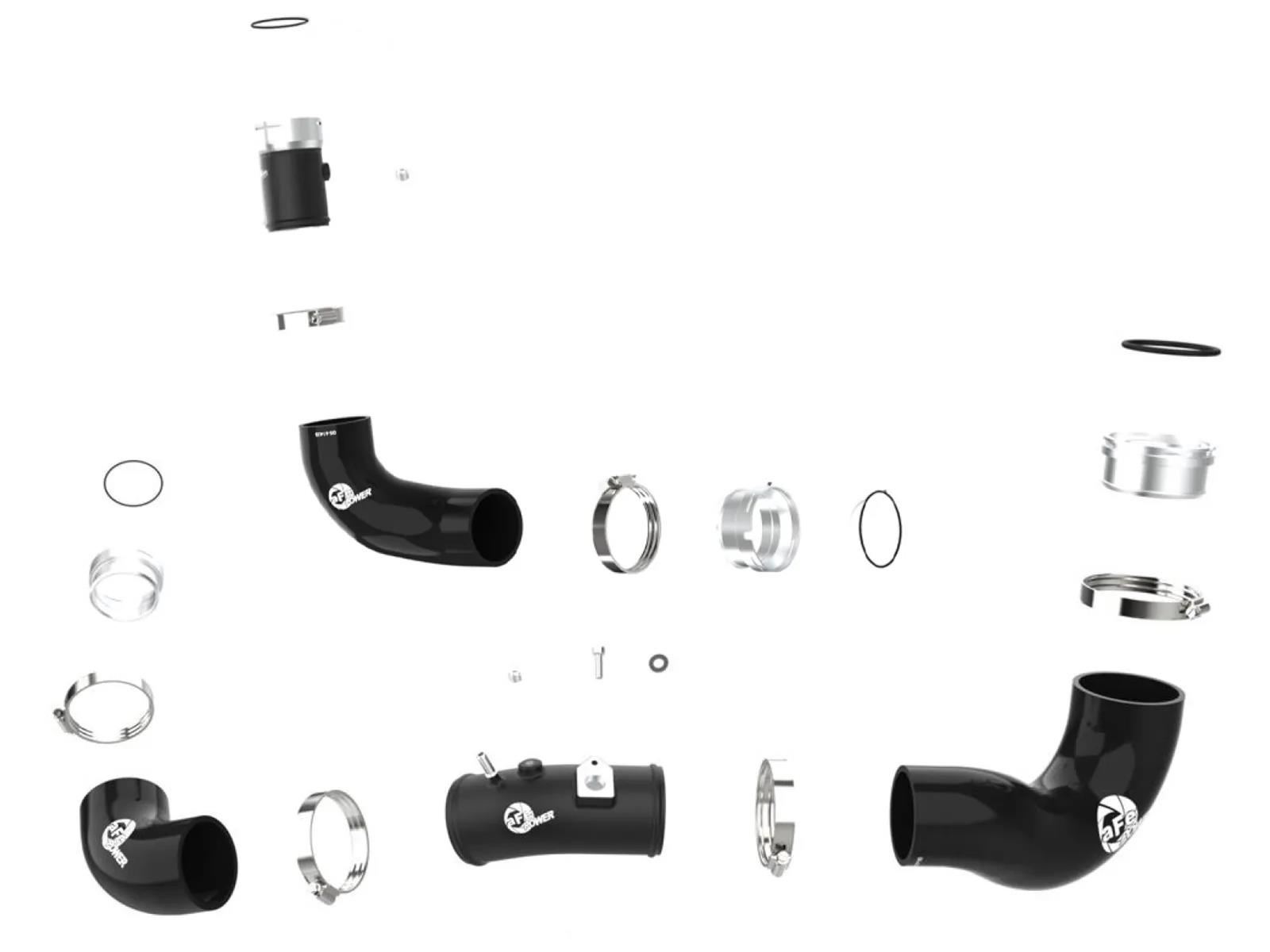 aFe BladeRunner Intercooler Pipes 46-20694-B Pipe, BladeRunner, Hot Side/Cold Side, Turbo to Engine, 2.50/2.75 in. Diameter, Aluminum, Black Powdercoated, Kia, Kit thumbnail 8
