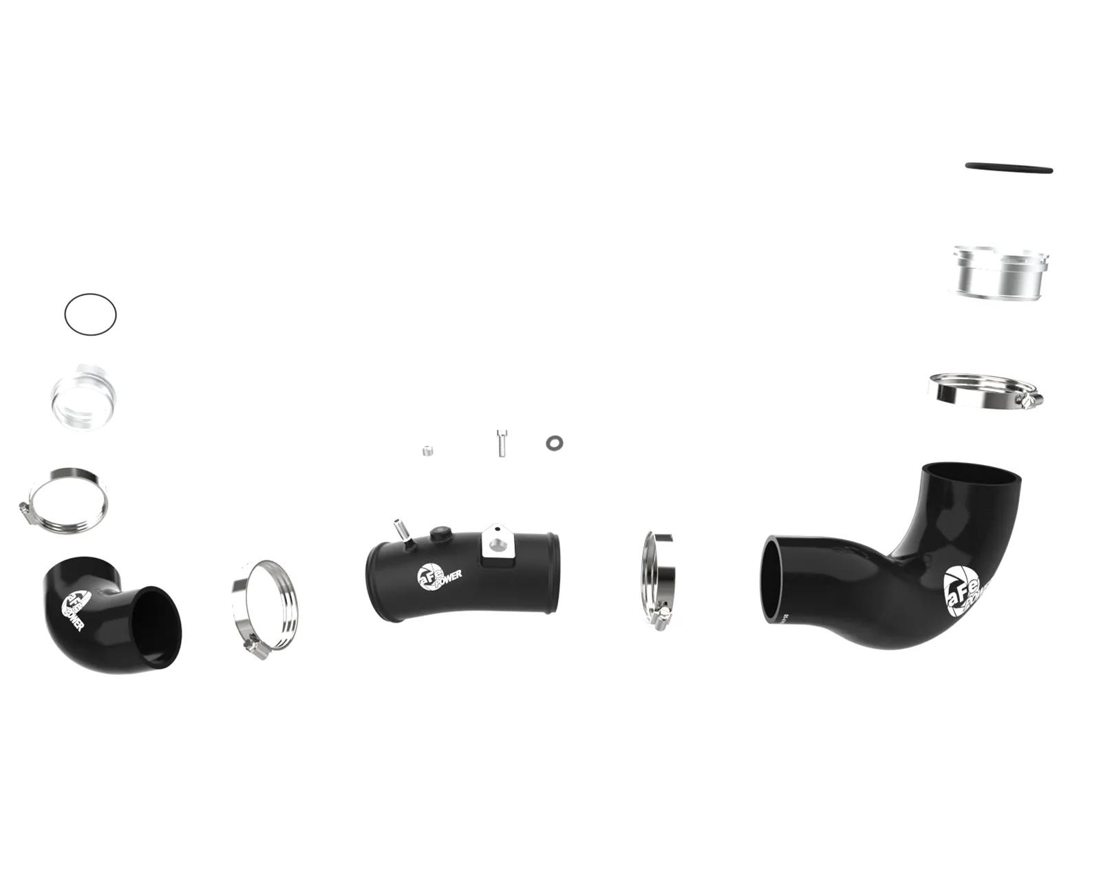 aFe BladeRunner Intercooler Pipes for 2022-2023 STINGER - 46-20699-B Pipe, BladeRunner, Cold Side, To Engine, 2.75 in. Diameter, Aluminum, Black Powdercoated, Kia, Each thumbnail 5