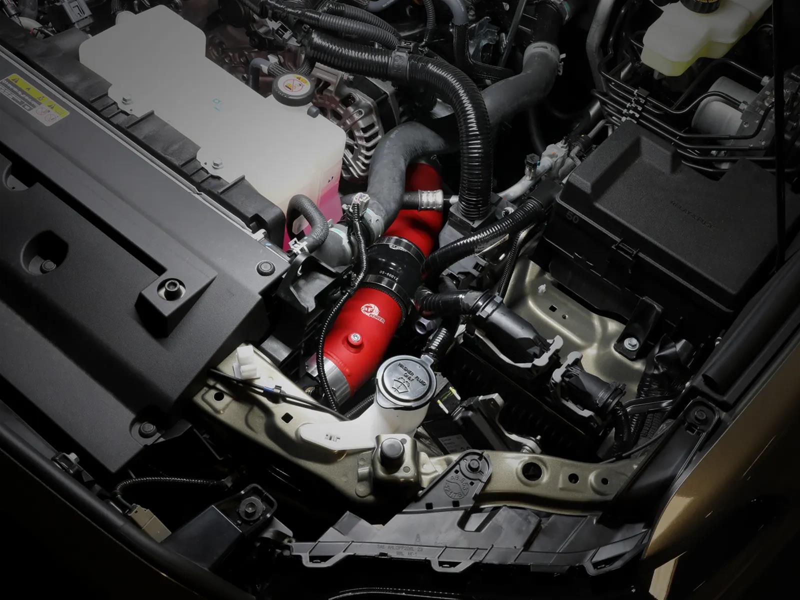 aFe 2024+ Toyota Tacoma BladeRunner 2.5in & 3in Aluminum Hot & Cold Charge Pipe Kit - Red thumbnail 2