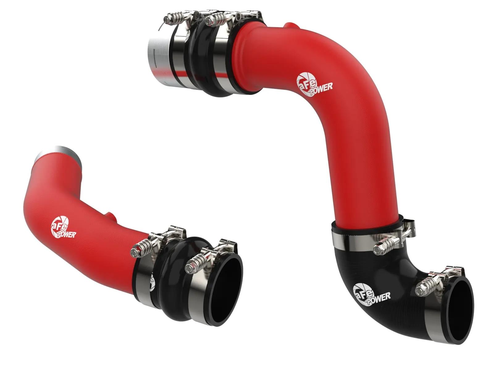 aFe 23-24 Ford Diesel Trucks V8-6.7L (td) BladeRunner Aluminum Hot and Cold Charge Pipe Kit - Red thumbnail 6