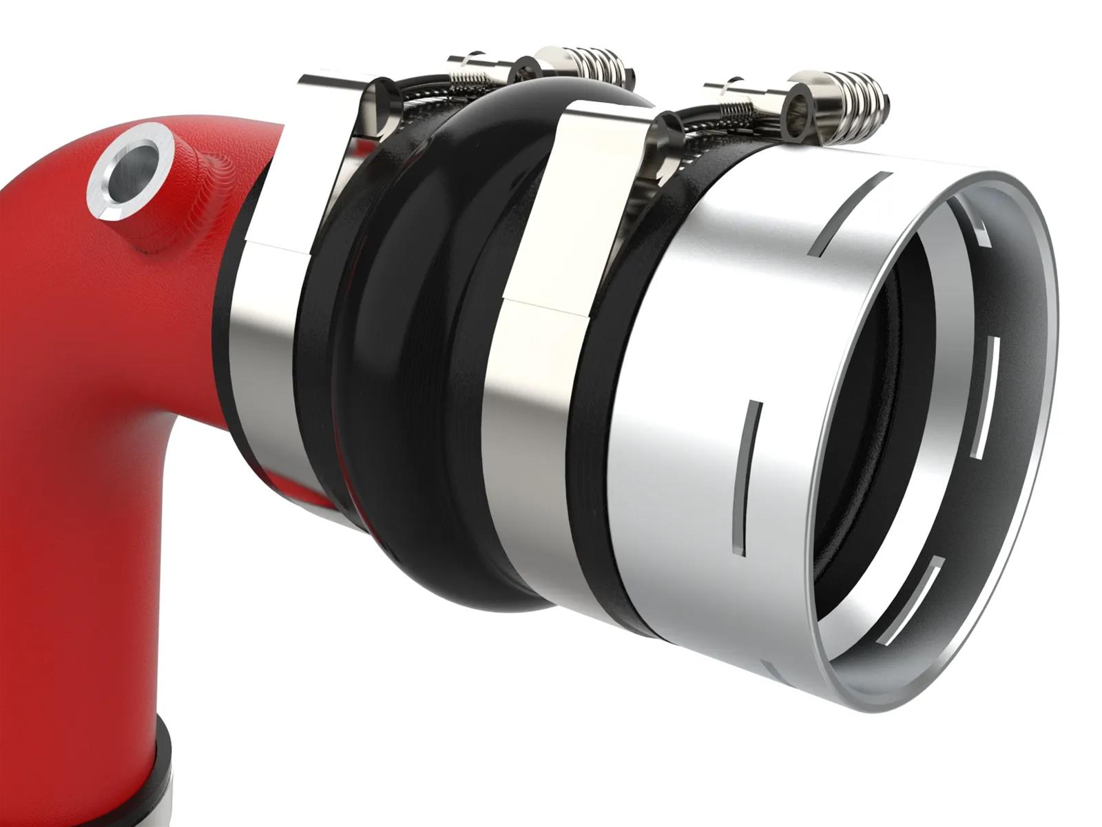 aFe 23-24 Ford Diesel Trucks V8-6.7L (td) BladeRunner Aluminum Hot and Cold Charge Pipe Kit - Red thumbnail 4