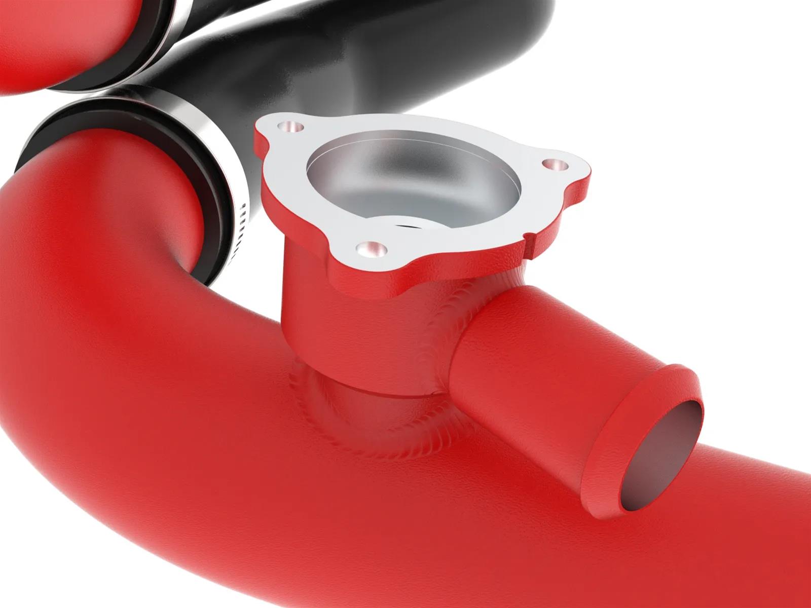 aFe 22-24 Ford Bronco Raptor BladeRunner Aluminum Hot and Cold Charge Pipe Kit Red thumbnail 2