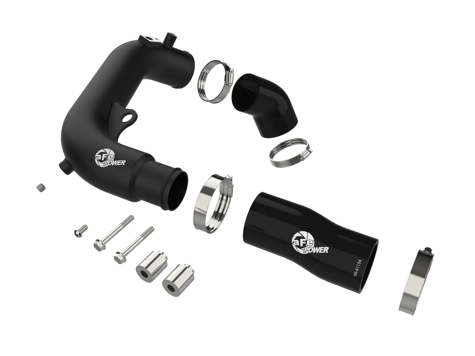 aFe 2024+ Jeep Wrangler JL L4-2.0L (t) BladeRunner 2-1/2in Aluminum Hot Charge Pipe - Black thumbnail 7