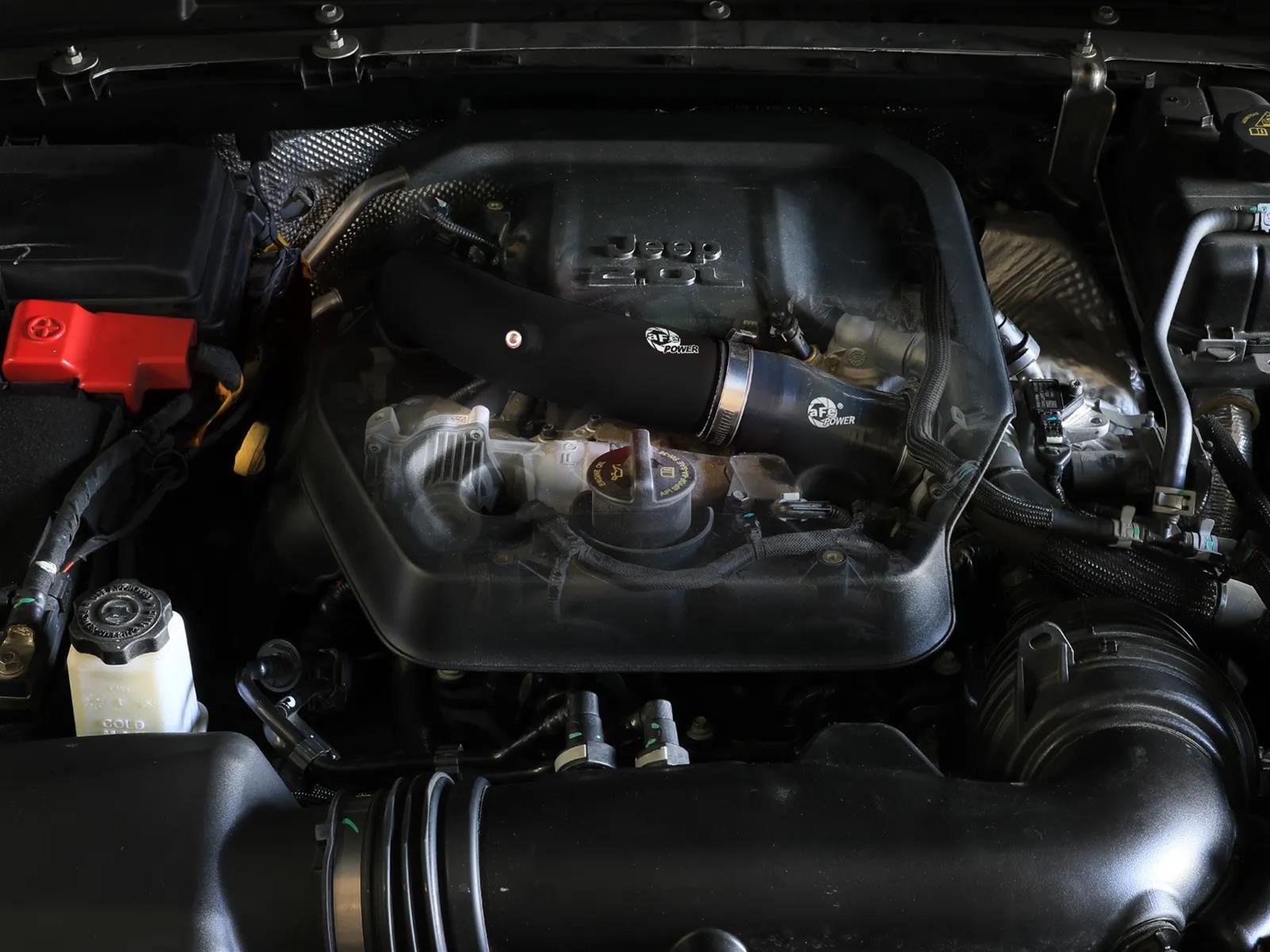 aFe 2024+ Jeep Wrangler JL L4-2.0L (t) BladeRunner 2-1/2in Aluminum Hot Charge Pipe - Black