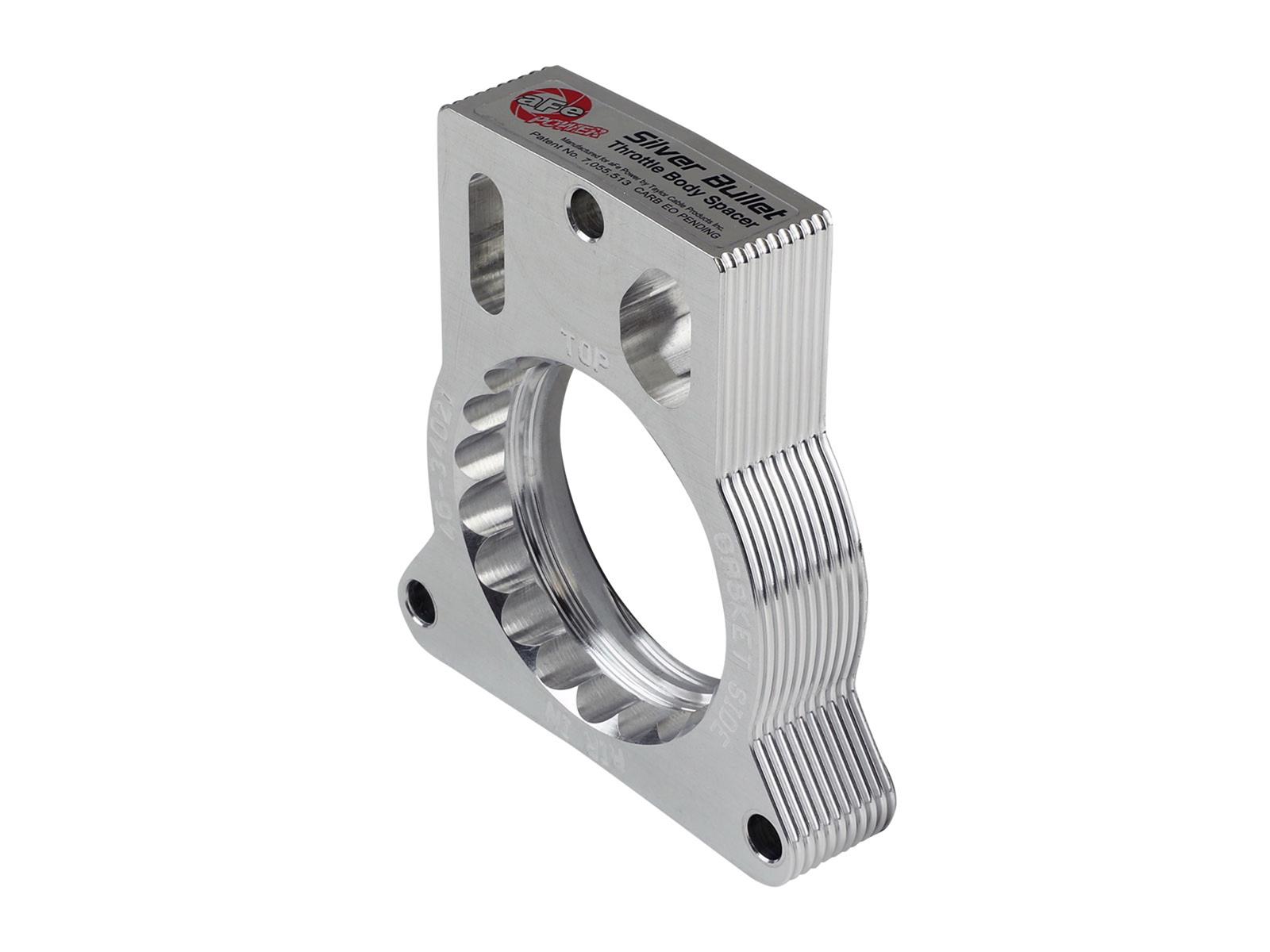 aFe Silver Bullet Throttle Body Spacers 46-34021 Spacers, Bullet, Billet Aluminum, Clear Anodized, Chevrolet, GMC, Each thumbnail 5