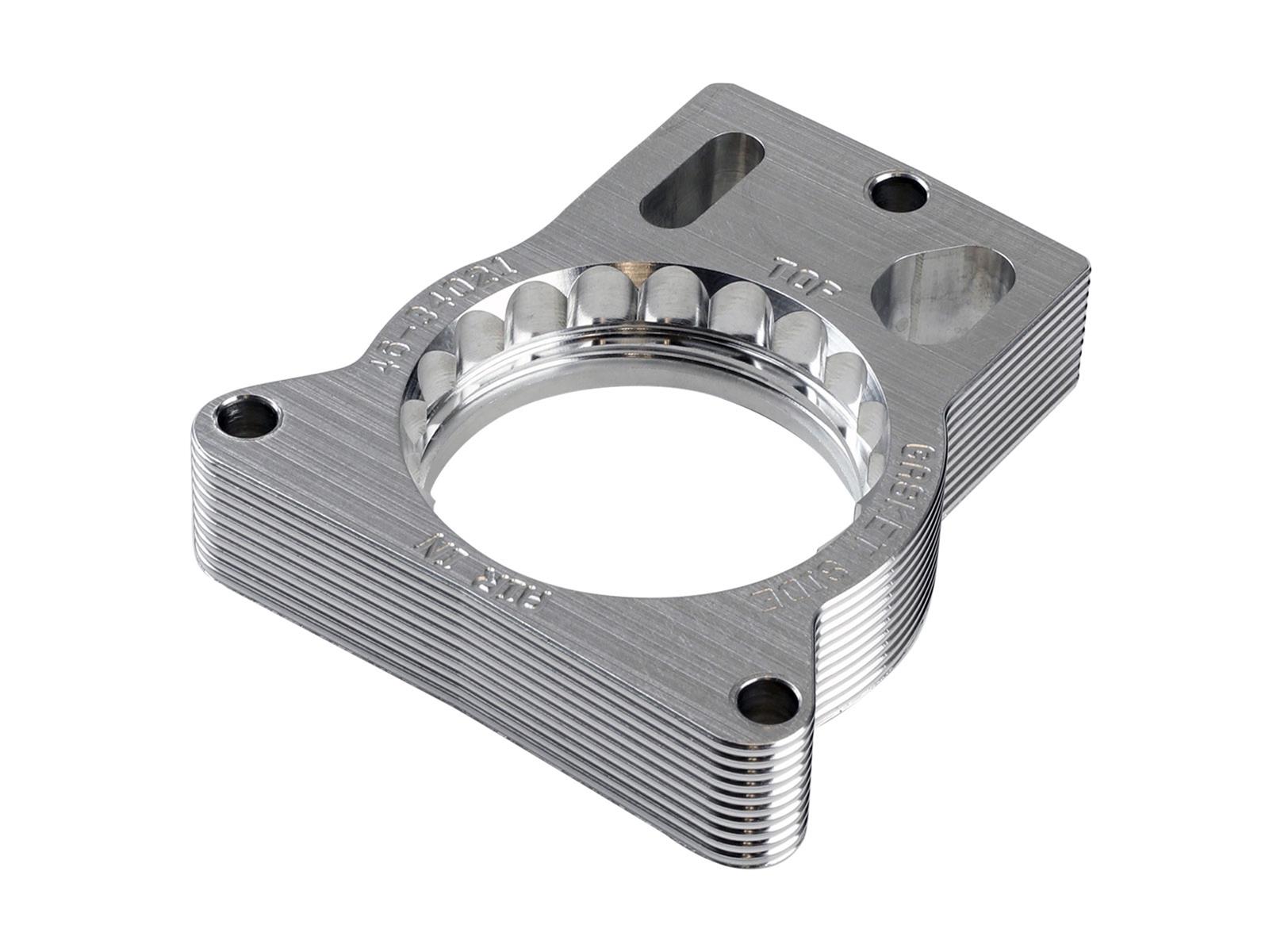 aFe Silver Bullet Throttle Body Spacers 46-34021 Spacers, Bullet, Billet Aluminum, Clear Anodized, Chevrolet, GMC, Each thumbnail 3