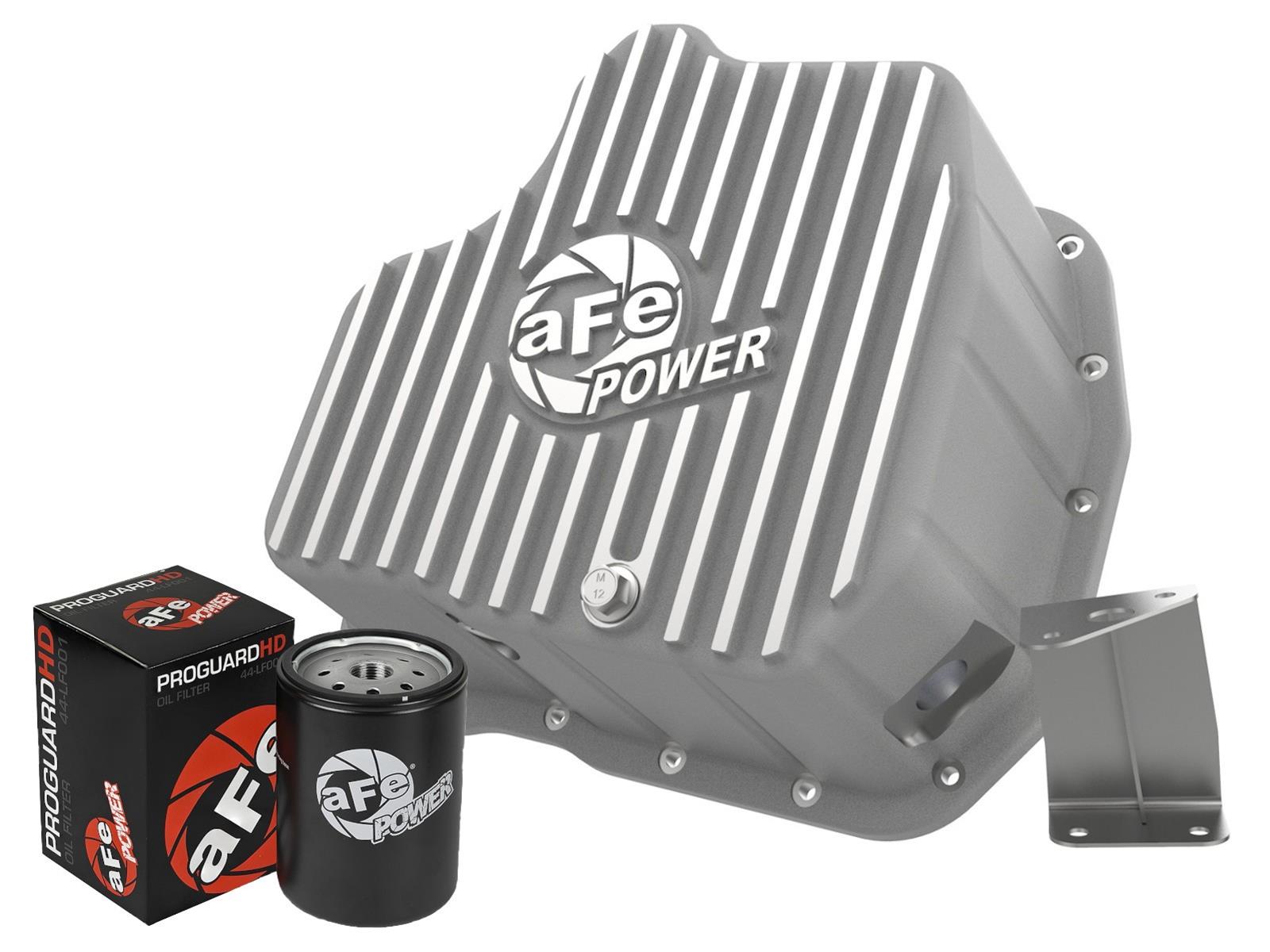 aFe Street Series Engine Oil Pans 46-71070A Pans, Series, 11.00 qt. Capacity, Cast Aluminum, Natural, Chevrolet, GMC, 6.6L Diesel, Each thumbnail 3