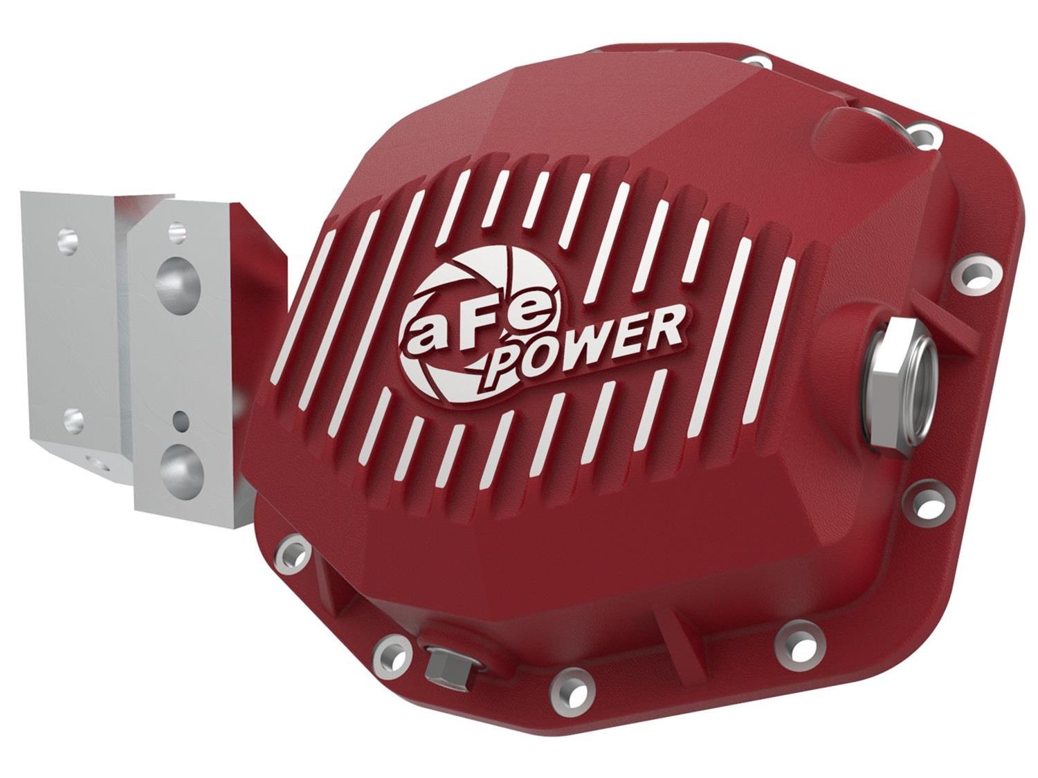 aFe 20-23 Jeep Gladiator JT (Dana M220) Pro Series Rear Differential Cover Red w/ Machined Fins thumbnail 2