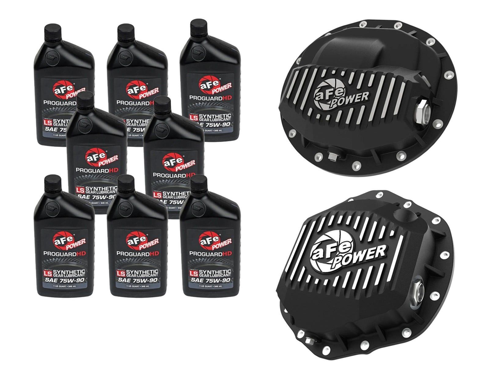 aFe Power Front/Rear Diff Cover Kit w/ Oil 19-25 Dodge L6 Trucks (AAM 9.25-12 & AAM 11.5/12-14)