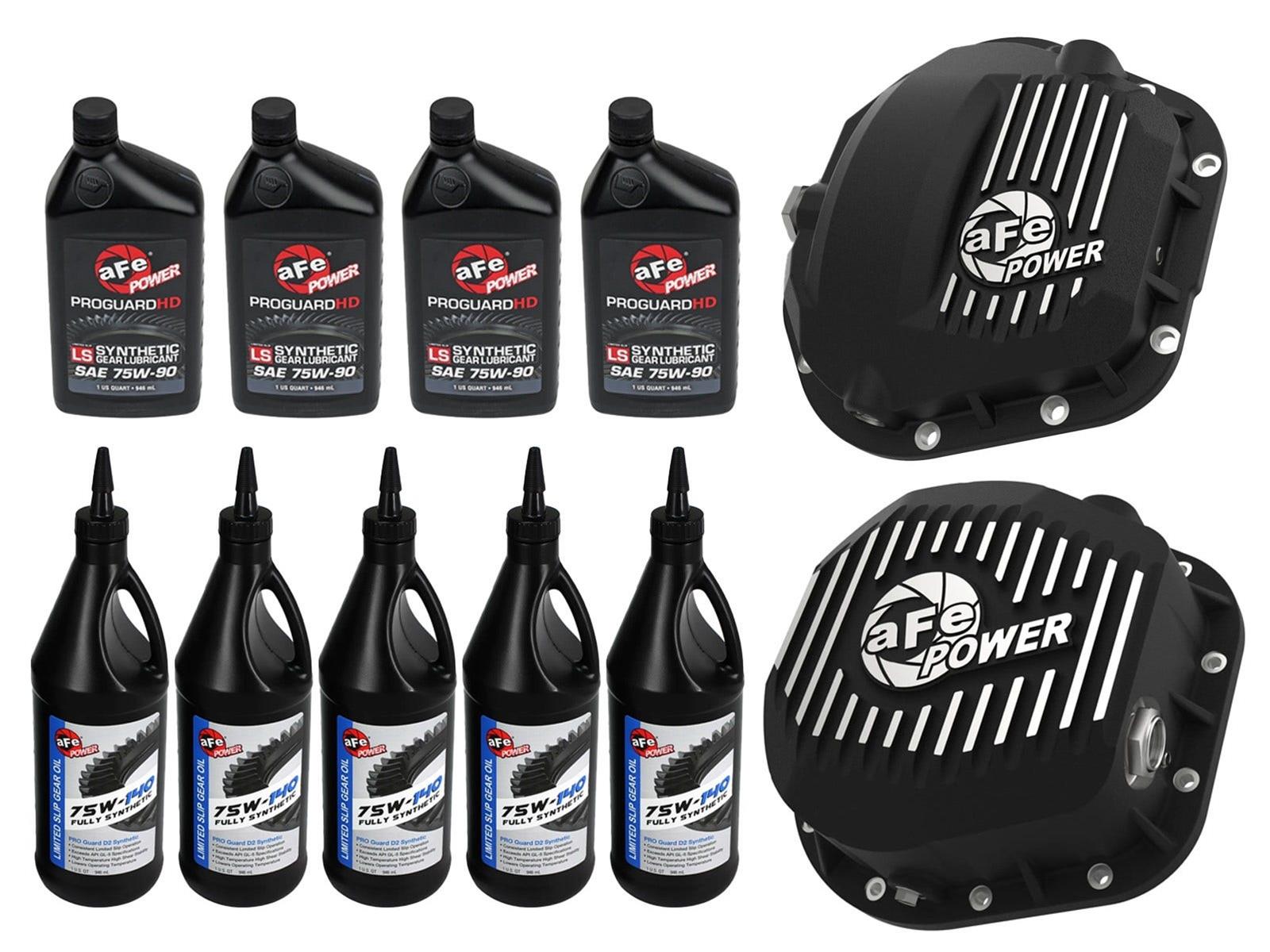 aFe Power Front/Rear Diff Cover Kit w/ Oil 99-16 Ford F-250/F-350 V8 (Dana 60/Super 60 & Sterling)