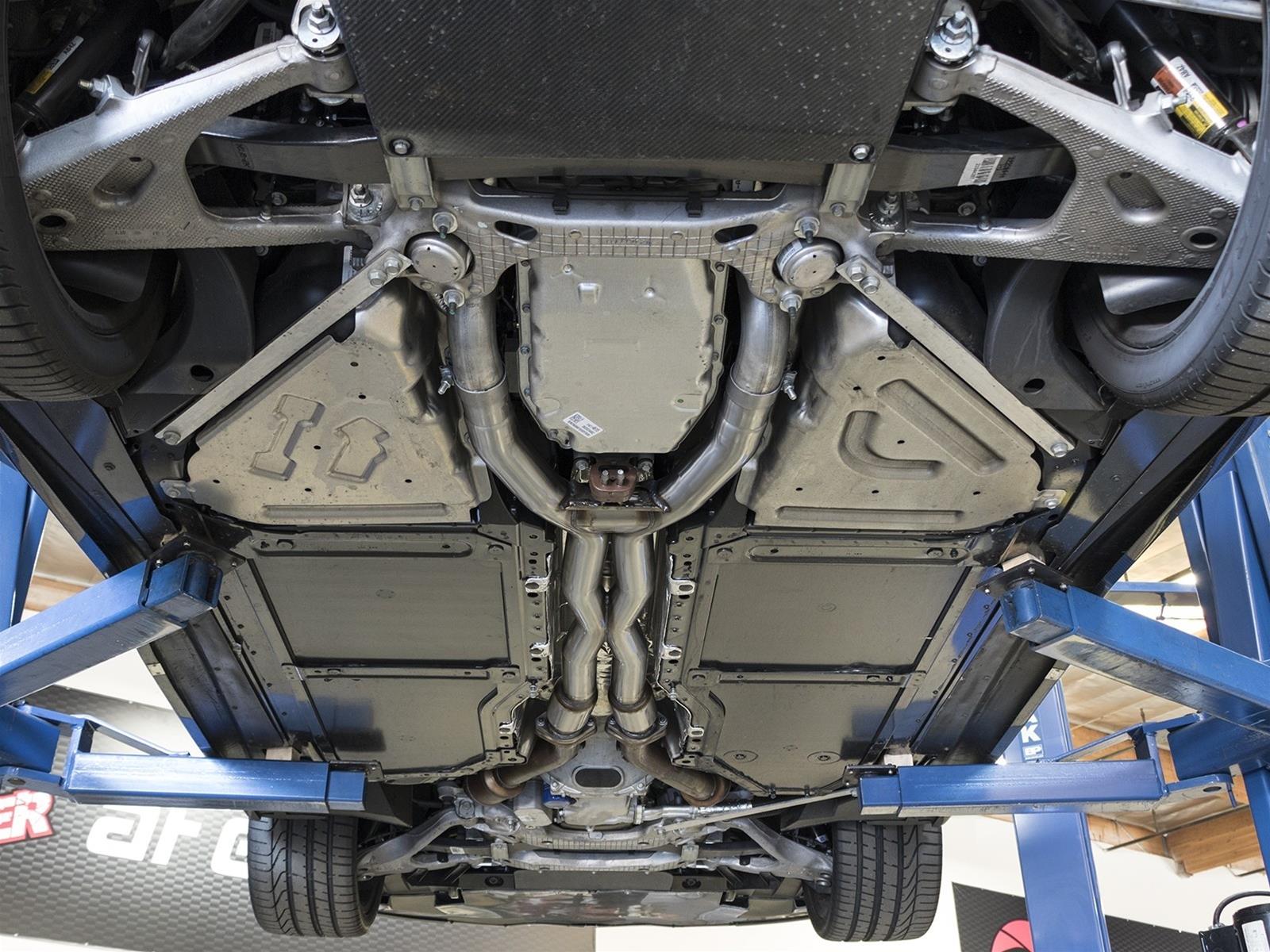 AFE Power - Exhaust Pipes, Intermediate Pipes for 2014-2019 CORVETTE 48-34129-1YC Twisted Steel X-Pipe 3 IN 304 Stainless Steel w/ Cat Chevrolet Corvette (C7) & Z06 14-17 V8-6.2L/6.2L (sc) LT1