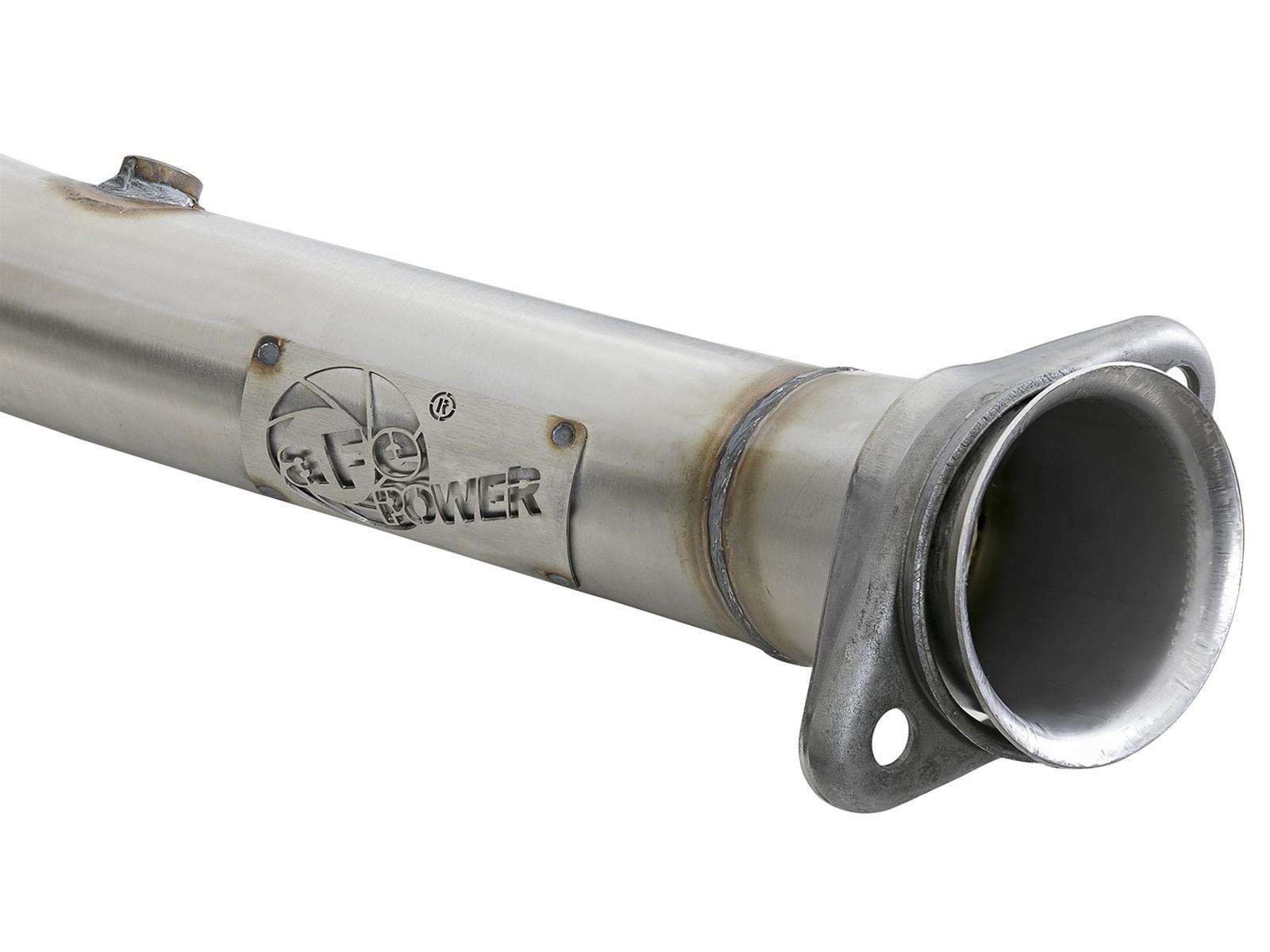 aFe POWER 14-18 Chevrolet Corvette C7 & Z06 Twisted Steel 3in 304 Stainless Steel Mid Pipe w/ Cat thumbnail 4