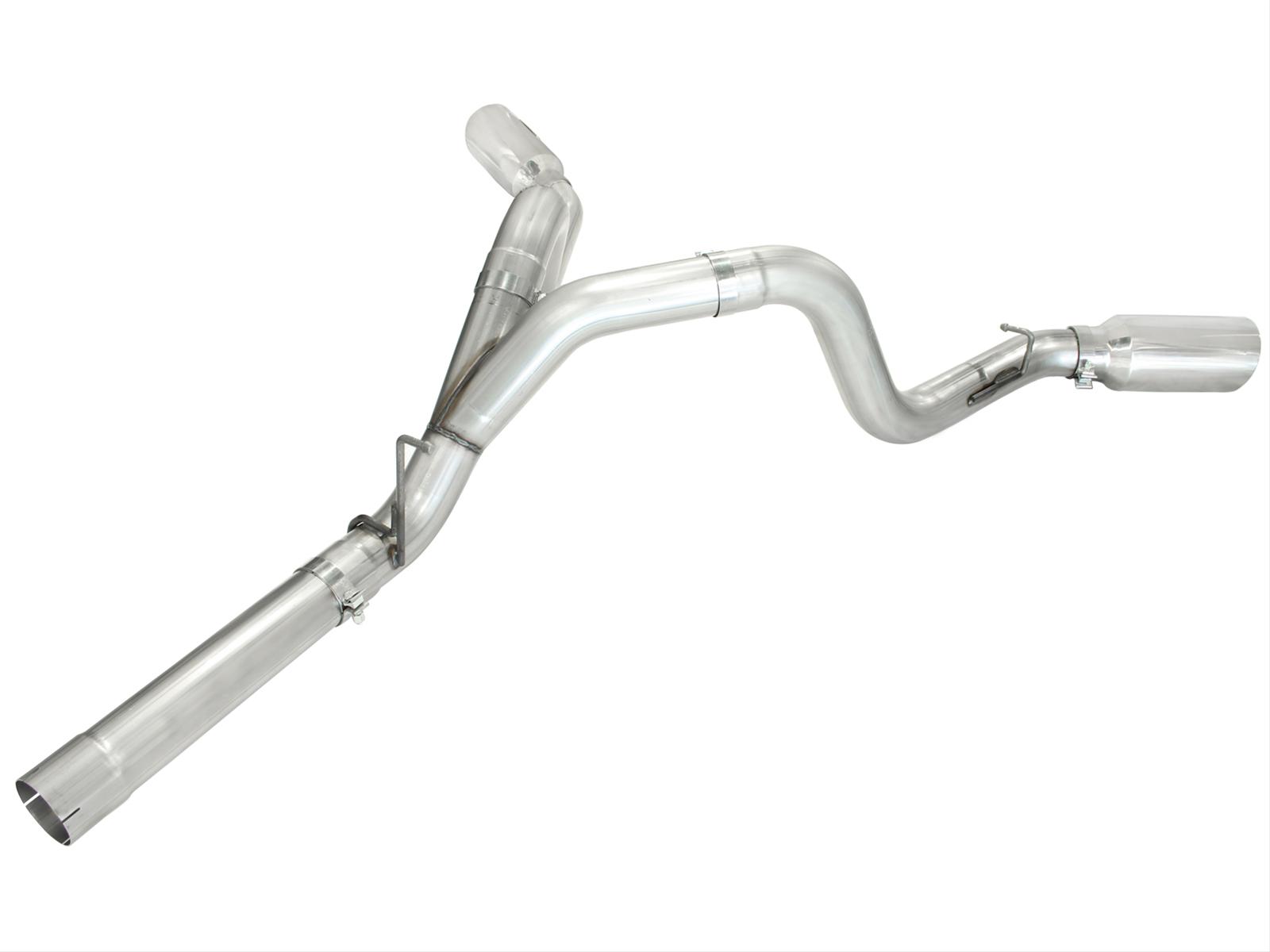 aFe MACHForce XP Exhaust Aluminized Dual Split DPF Back 11-15 GM Diesel Truck V8-6.6L (td) (pol tip) thumbnail 6