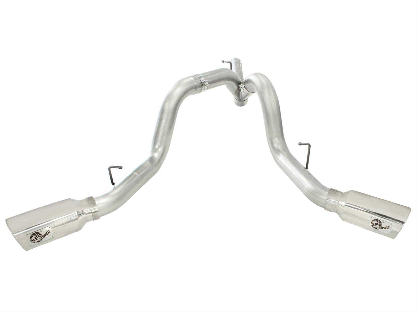 aFe MACHForce XP Exhaust Aluminized Dual Split DPF Back 11-15 GM Diesel Truck V8-6.6L (td) (pol tip) thumbnail 4