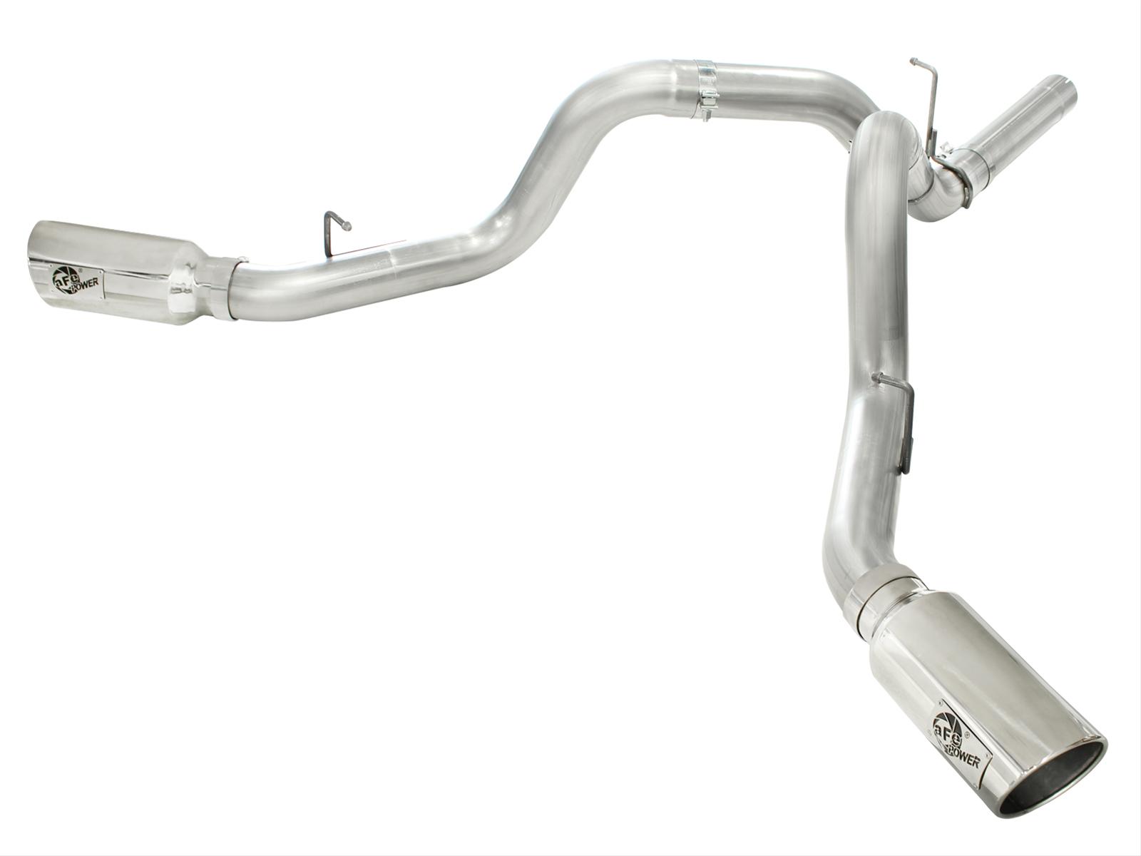 aFe MACHForce XP Exhaust Aluminized Dual Split DPF Back 11-15 GM Diesel Truck V8-6.6L (td) (pol tip) thumbnail 5