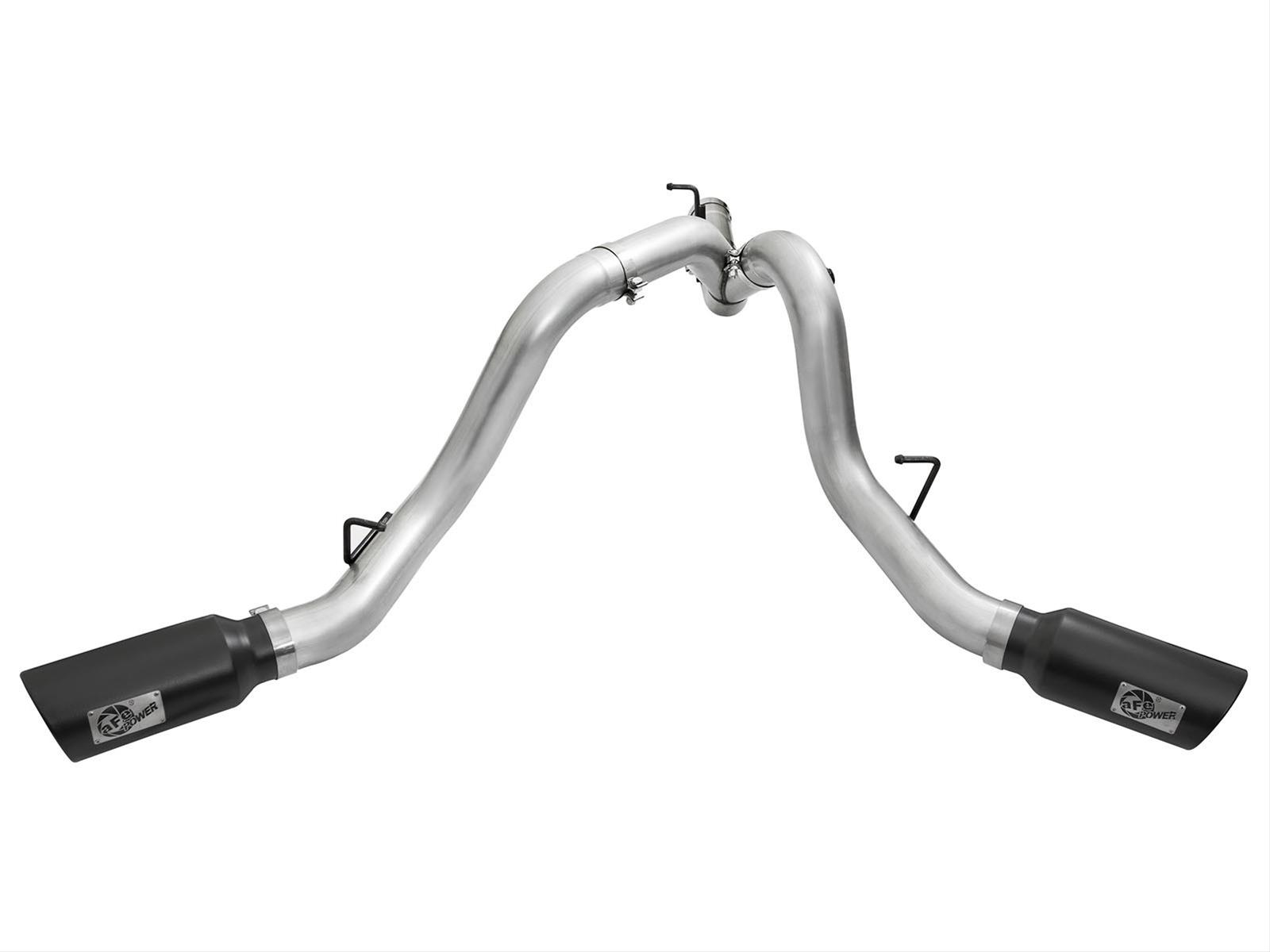 aFe Atlas Exhaust 4in Dual DPF-Back Al Steel w/ Black Tips 16-17 GM Diesel Truck V8-6.6L (td) LML thumbnail 9