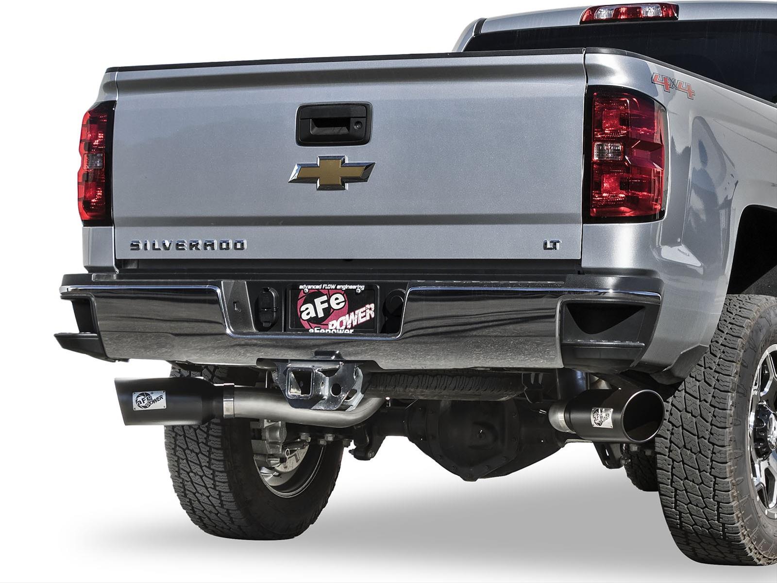 aFe Atlas Exhaust 4in Dual DPF-Back Al Steel w/ Black Tips 16-17 GM Diesel Truck V8-6.6L (td) LML thumbnail 2