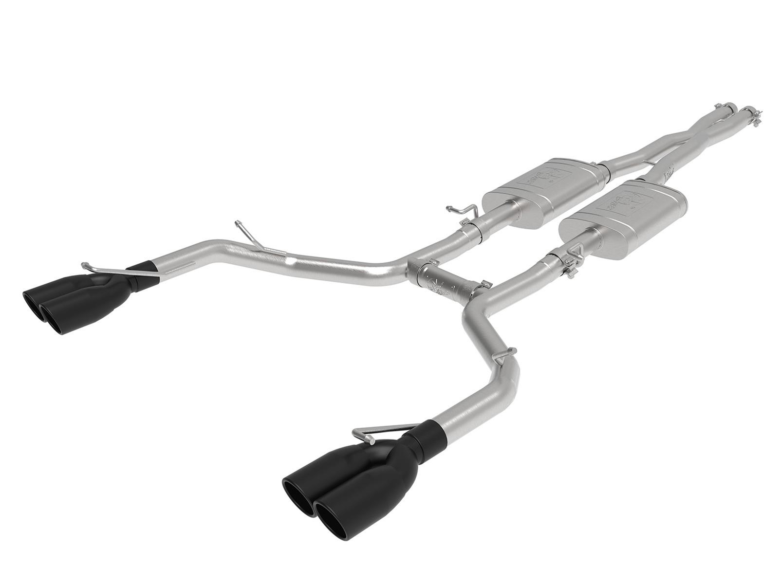 aFe MACH Force-Xp 2-1/2in 304 SS Cat-Back Exhaust 15-21 Dodge Challenger V6-3.6L - Quad Black Tip thumbnail 2