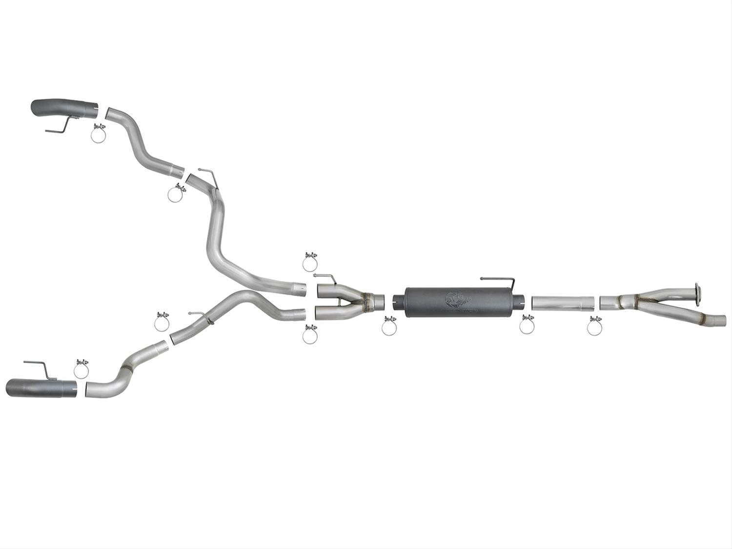 aFe MACH Force-Xp Cat-Back Exhaust w/Dual Hi-Tuck Tips Black 17-18 Ford F-150 Raptor V6-3.5L (tt) thumbnail 7