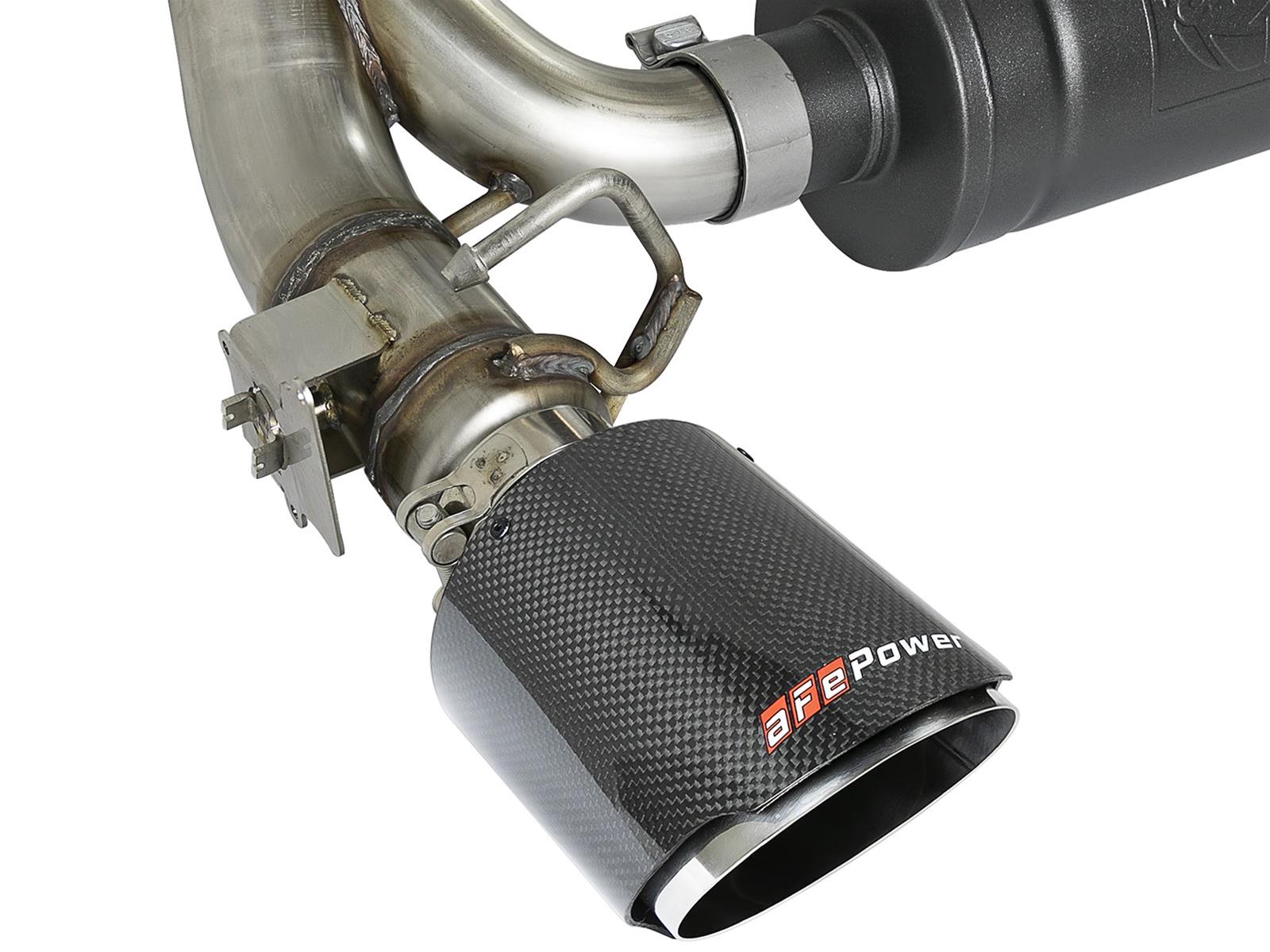 aFe Takeda 3in 304 SS Cat-Back Exhaust System w/ Carbon Fiber Tips 16-18 Ford Focus RS I4-2.3L (t) thumbnail 2