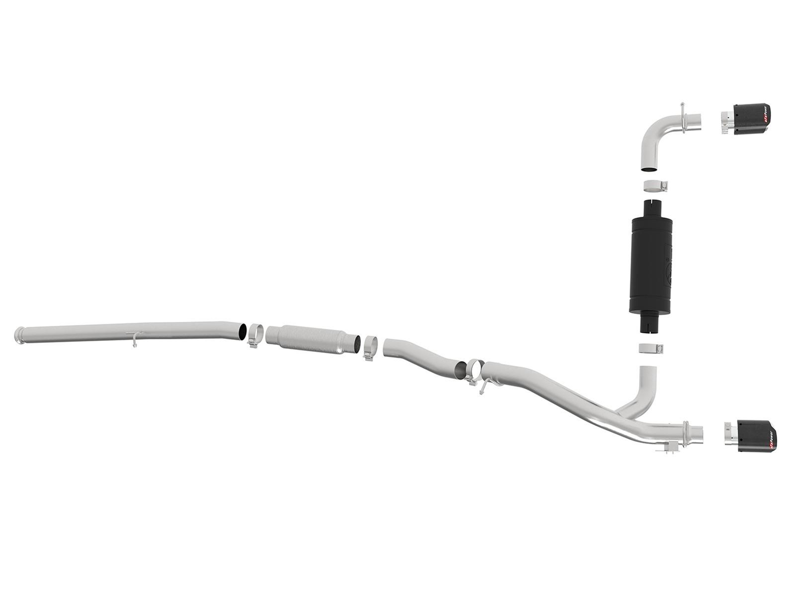 aFe Takeda 3in 304 SS Cat-Back Exhaust System w/ Carbon Fiber Tips 16-18 Ford Focus RS I4-2.3L (t) thumbnail 7